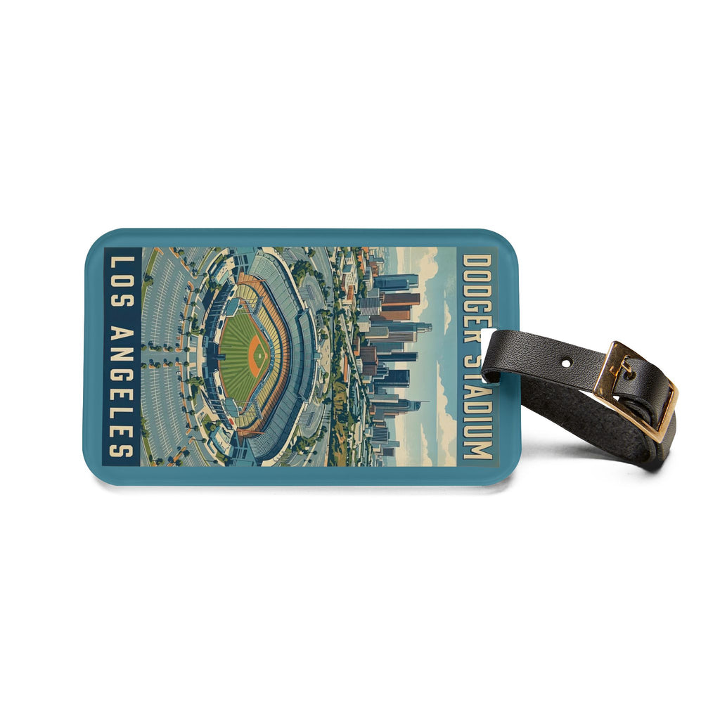 WPA Style Los Angeles Dodger Stadium Luggage Tag | Vintage Baseball Travel ID