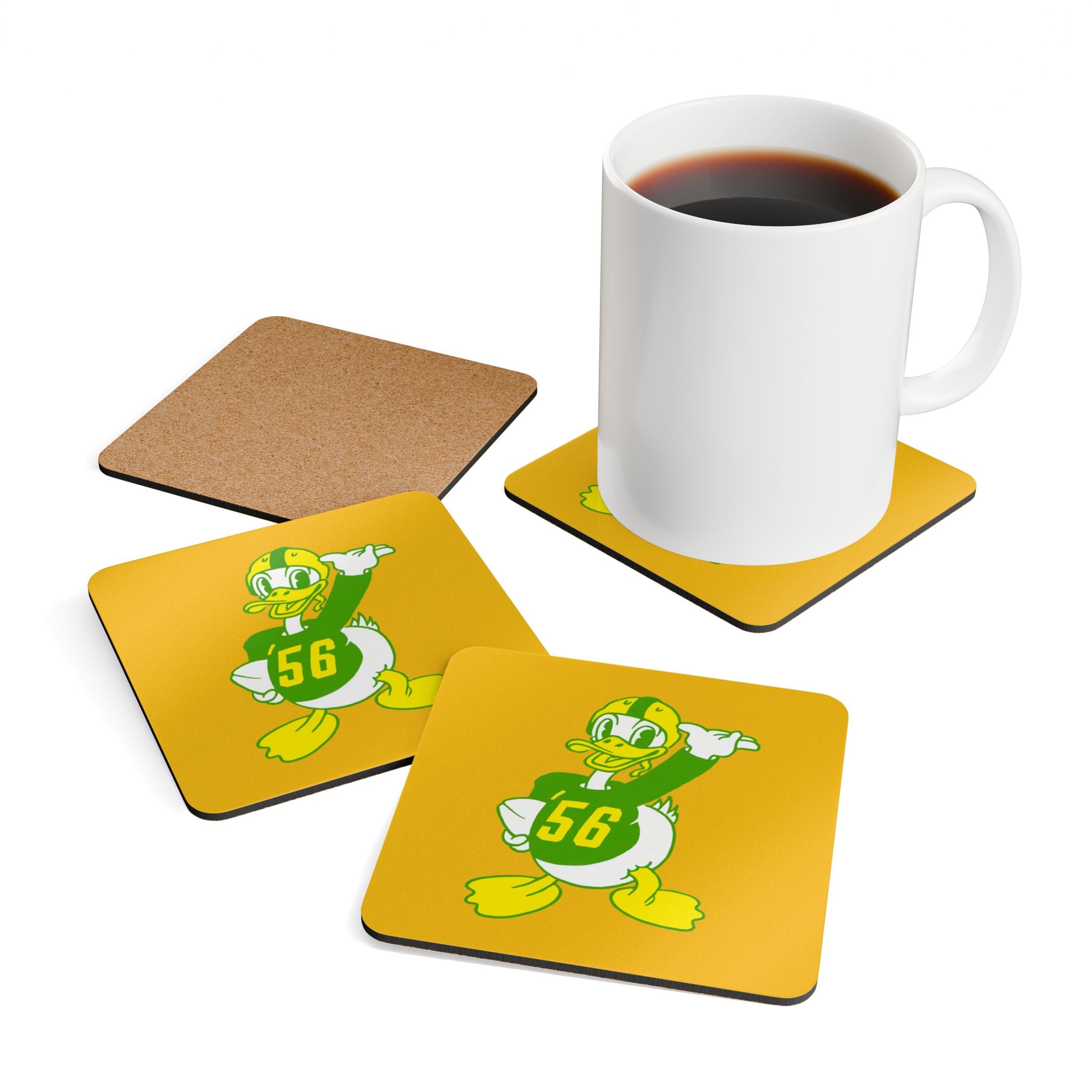 1956 Vintage Oregon Football - Corkwood Coaster Set