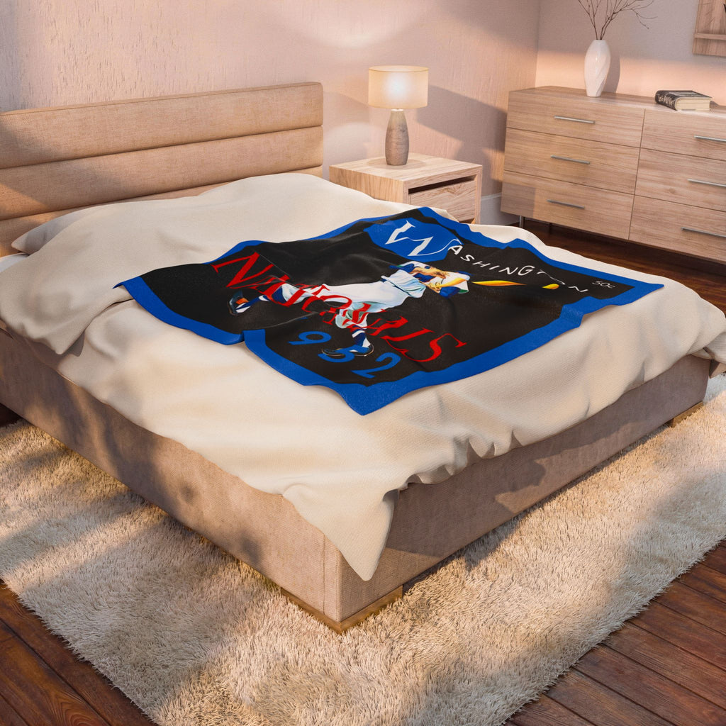 Velveteen Plush Blanket, Sports Blanket, Baseball Fan Gift, 1952 Washington Nationals, Cozy Throw Blanket, Gift for Him, Home Decor