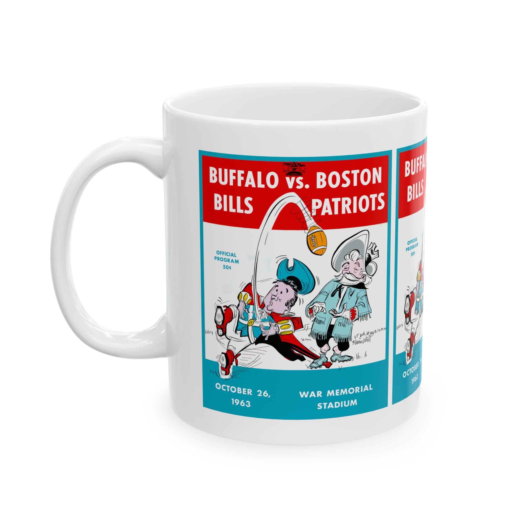 1963 Football Buffalo Boston Ceramic Mug | Vintage Sports Mug, 11oz and 15oz