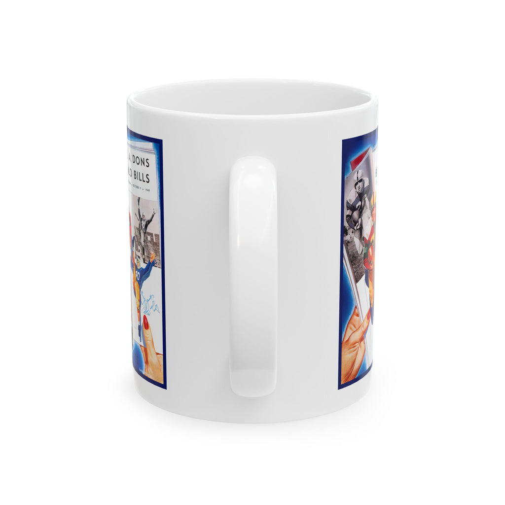 1949 Vintage Los Angeles Dons- Buffalo Bills Football Program Cover - Ceramic Mug, 11oz