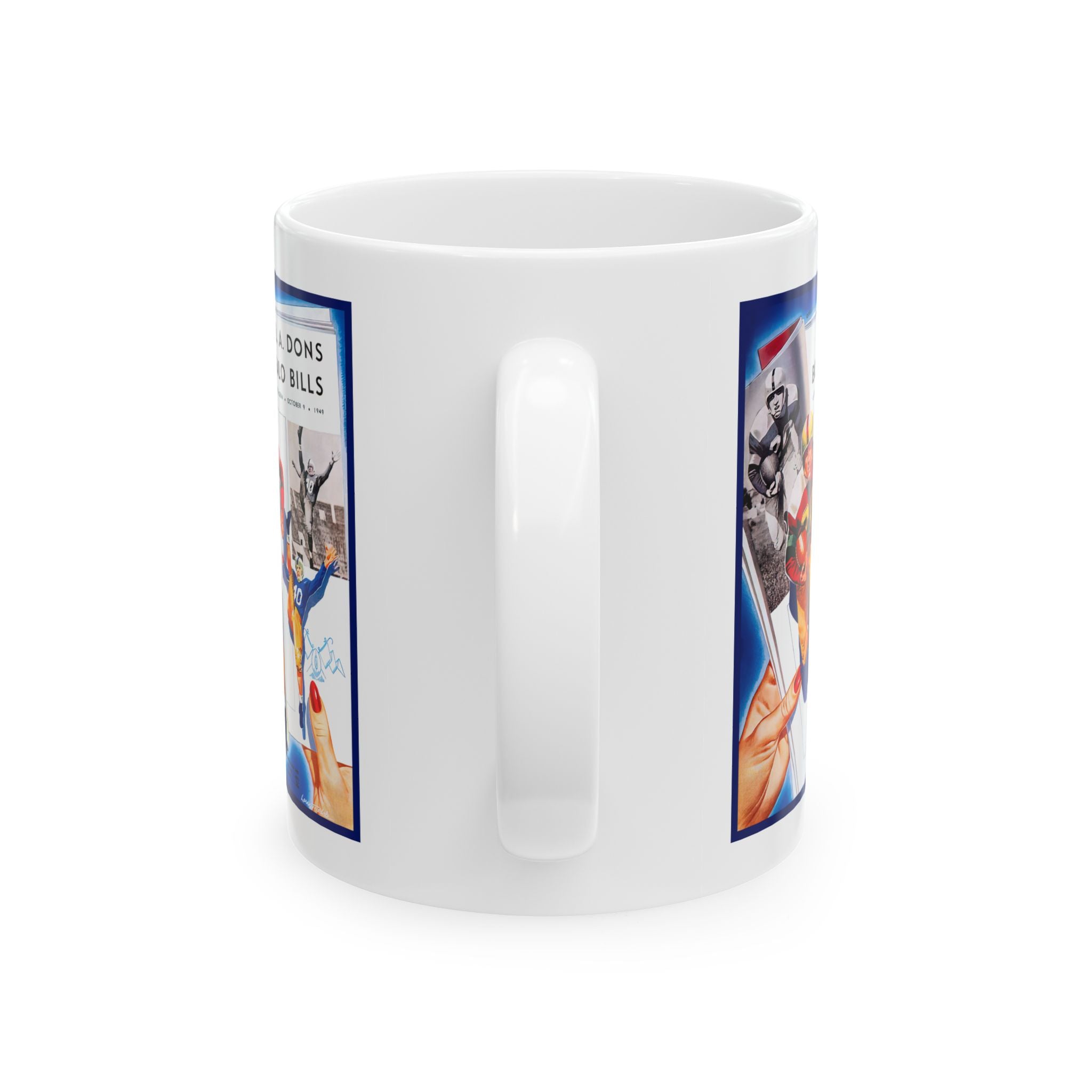 1949 Vintage Los Angeles Dons- Buffalo Bills Football Program Cover - Ceramic Mug, 11oz
