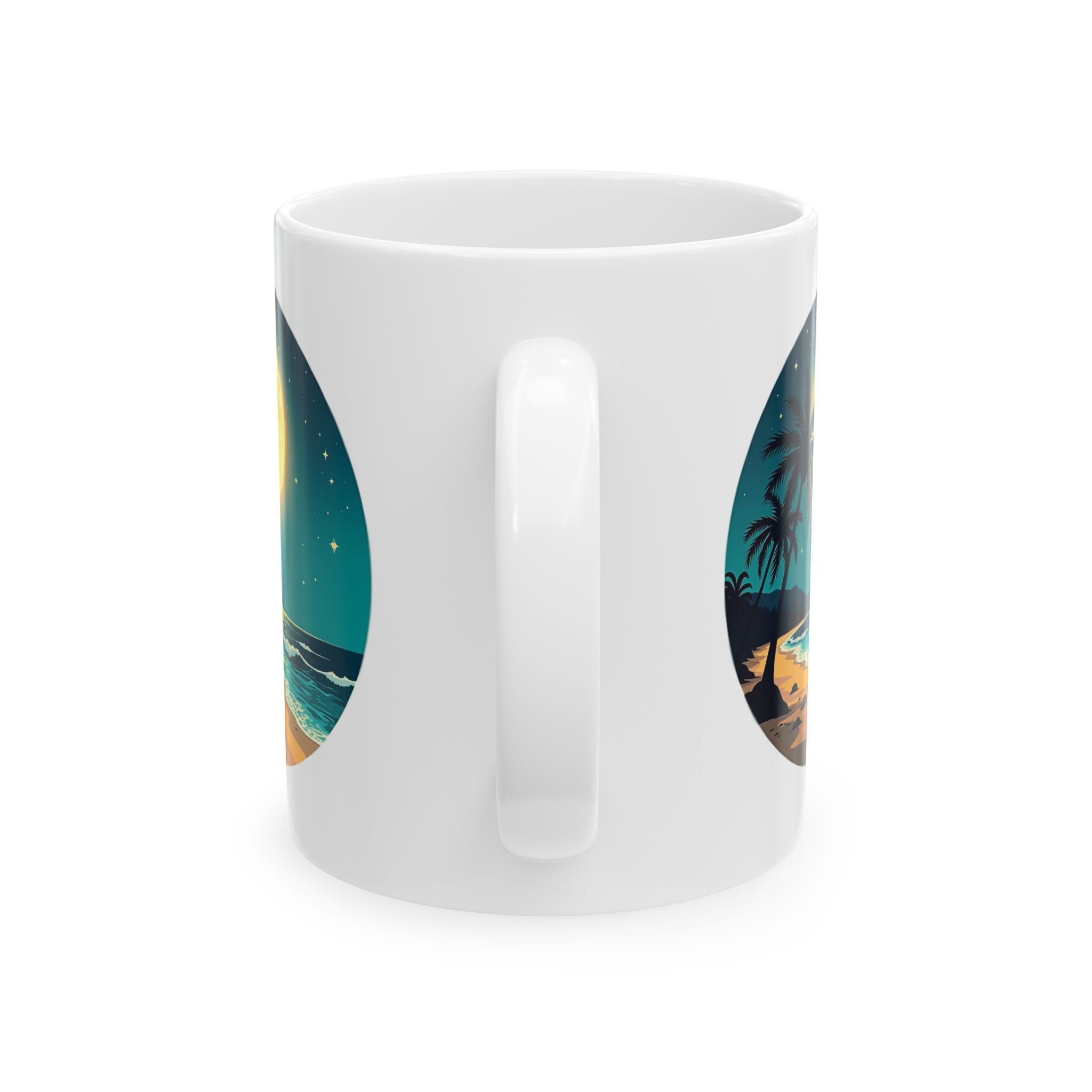 Moonlight Hawaii Ceramic Mug - Tropical Island Coffee Cup, Aloha Tea Mug, Hawaiian Gift, Beach Lover Souvenir, Summer Vacation Drinkware