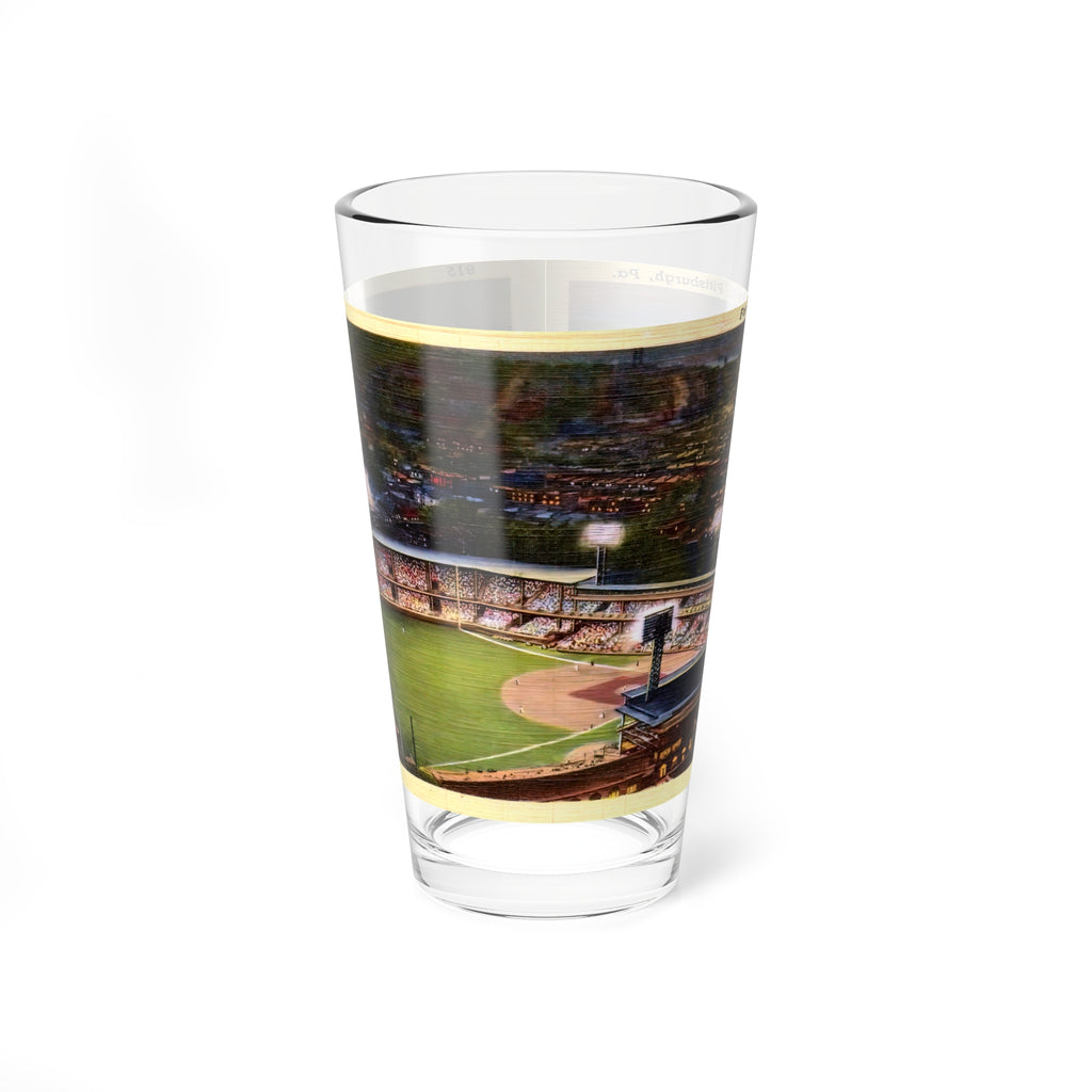 Mixing Glass, Pittsburgh Baseball Forbes Field Postcard, 16oz, Sports Fan Gift, Baseball Lover Gift, Baseball Stadium Decor, Barware