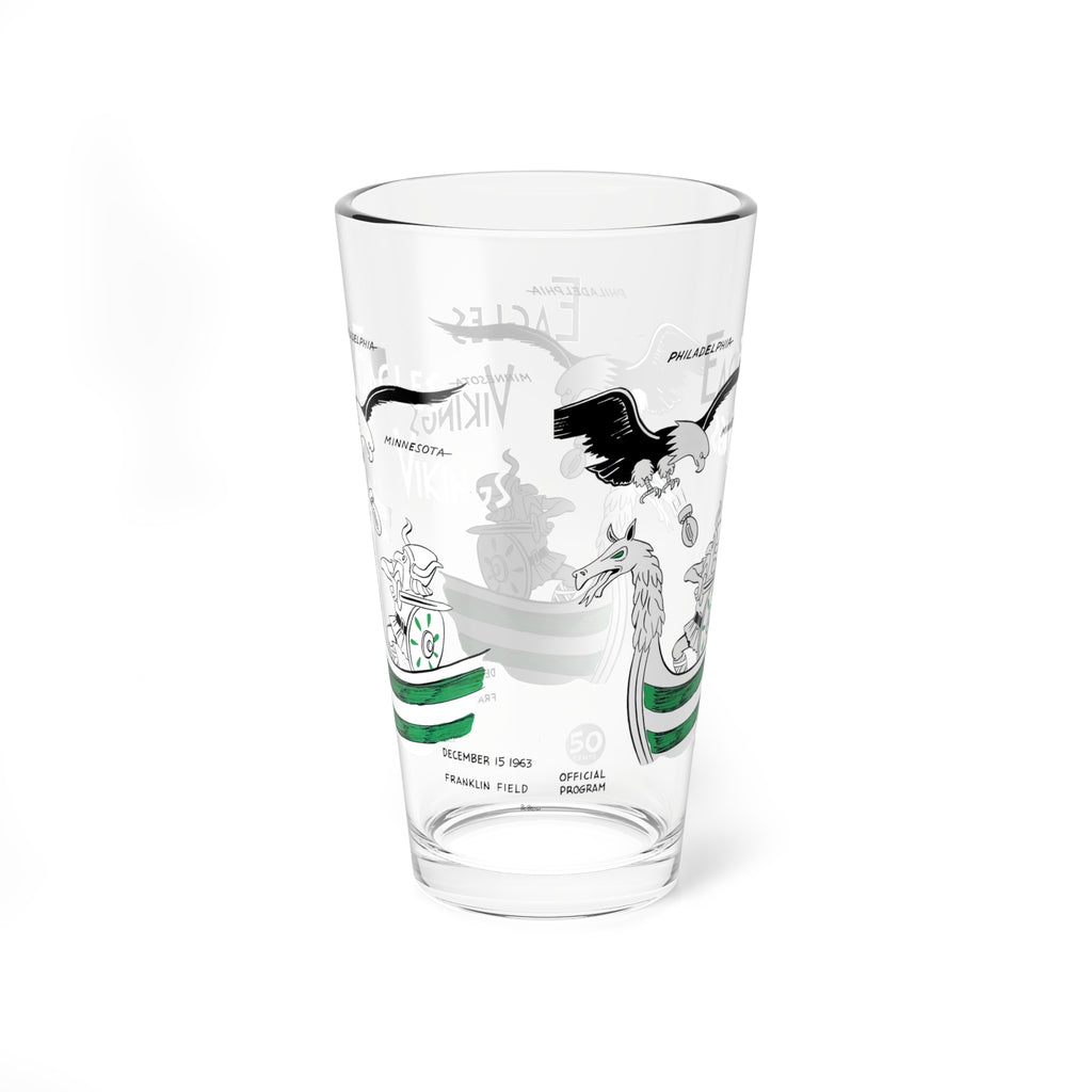 1963 Vintage Minnesota Vikings - Philadelphia Eagles Football Program Cover -  Pint Glass, 16oz
