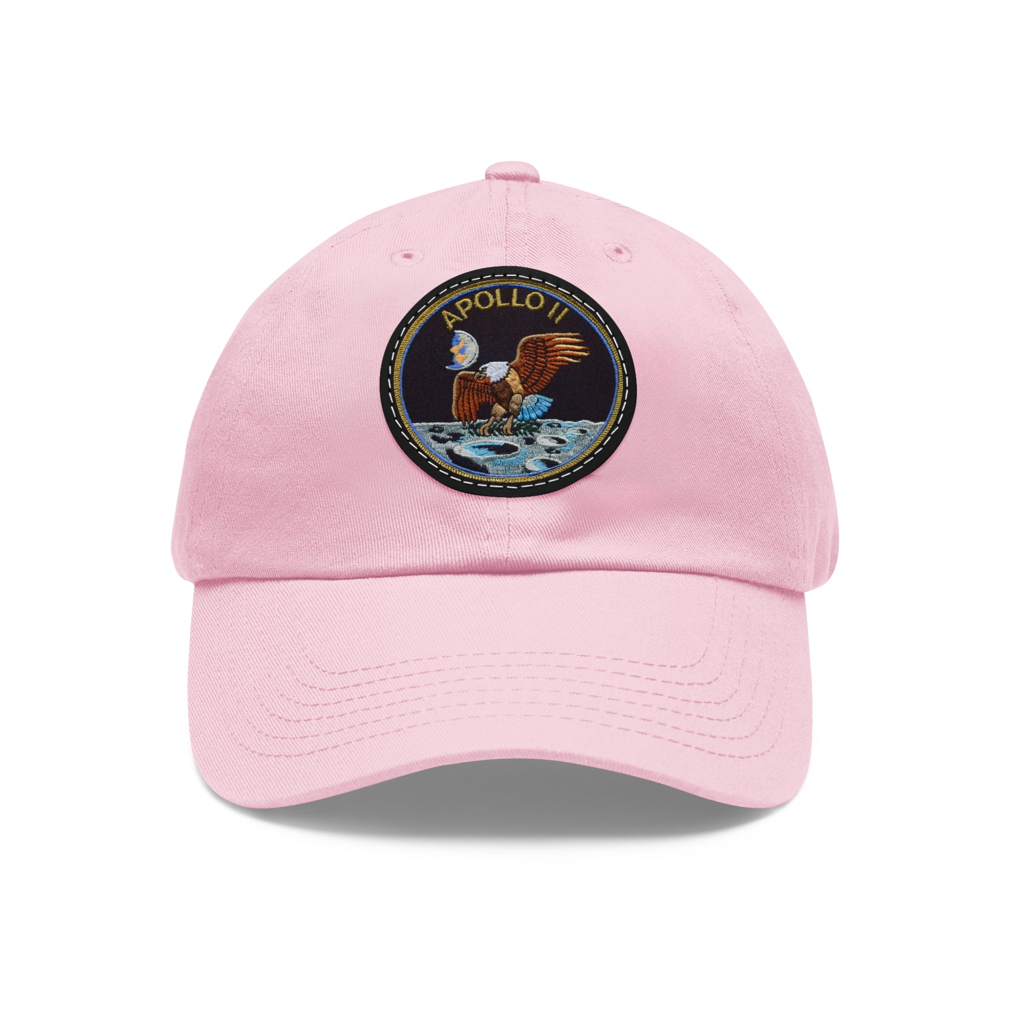 NASA Apollo 11 - Flight Patch - Dad Hat with Leather Patch (Round)