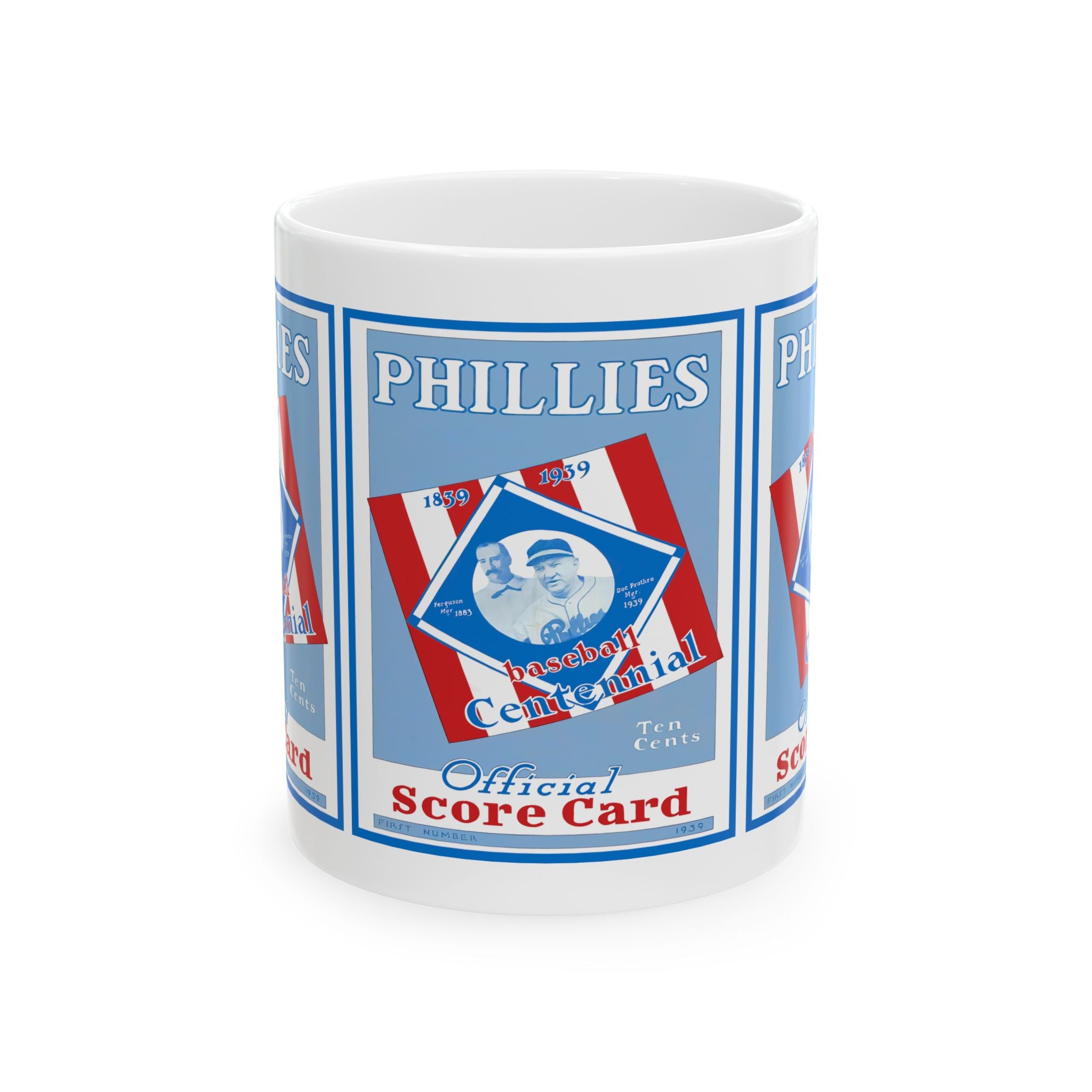 Ceramic Mug, 1939 Baseball Phillies, Sports Fan Gift, Vintage Baseball Mug, Baseball Lover Gift, Baseball Memorabilia, Sports Collectible