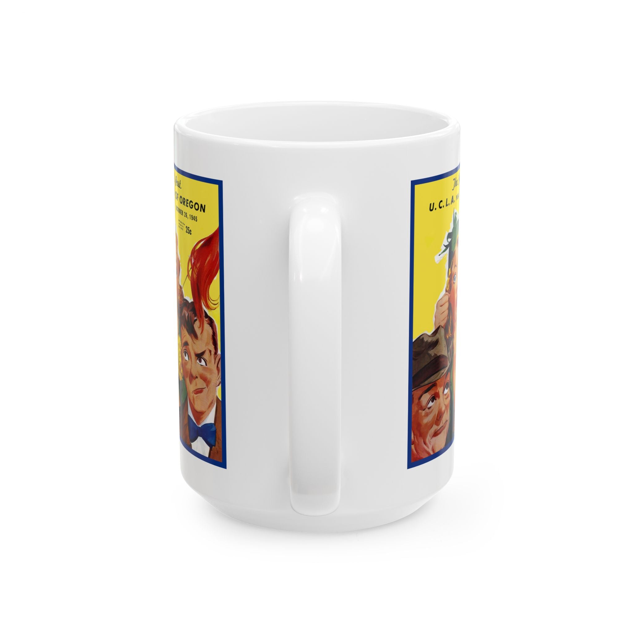 Vintage 1945 Football Oregon UCLA Ceramic Mug, College Sports Fan Cup, Sports Memorabilia Gift, Retro Football Team Mug, Sports Collectible