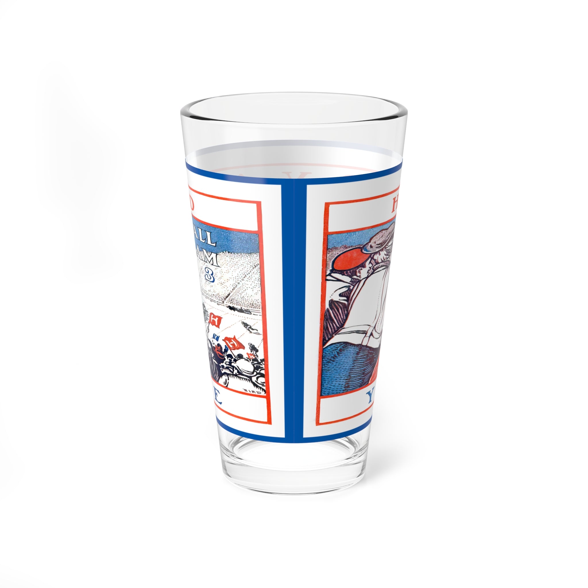 Mixing Glass, 16oz - Vintage 1903 Harvard-Yale Football Drinkware, Cocktail Glassware, Barware, Home Bar Decor, Gift for Sports Fans