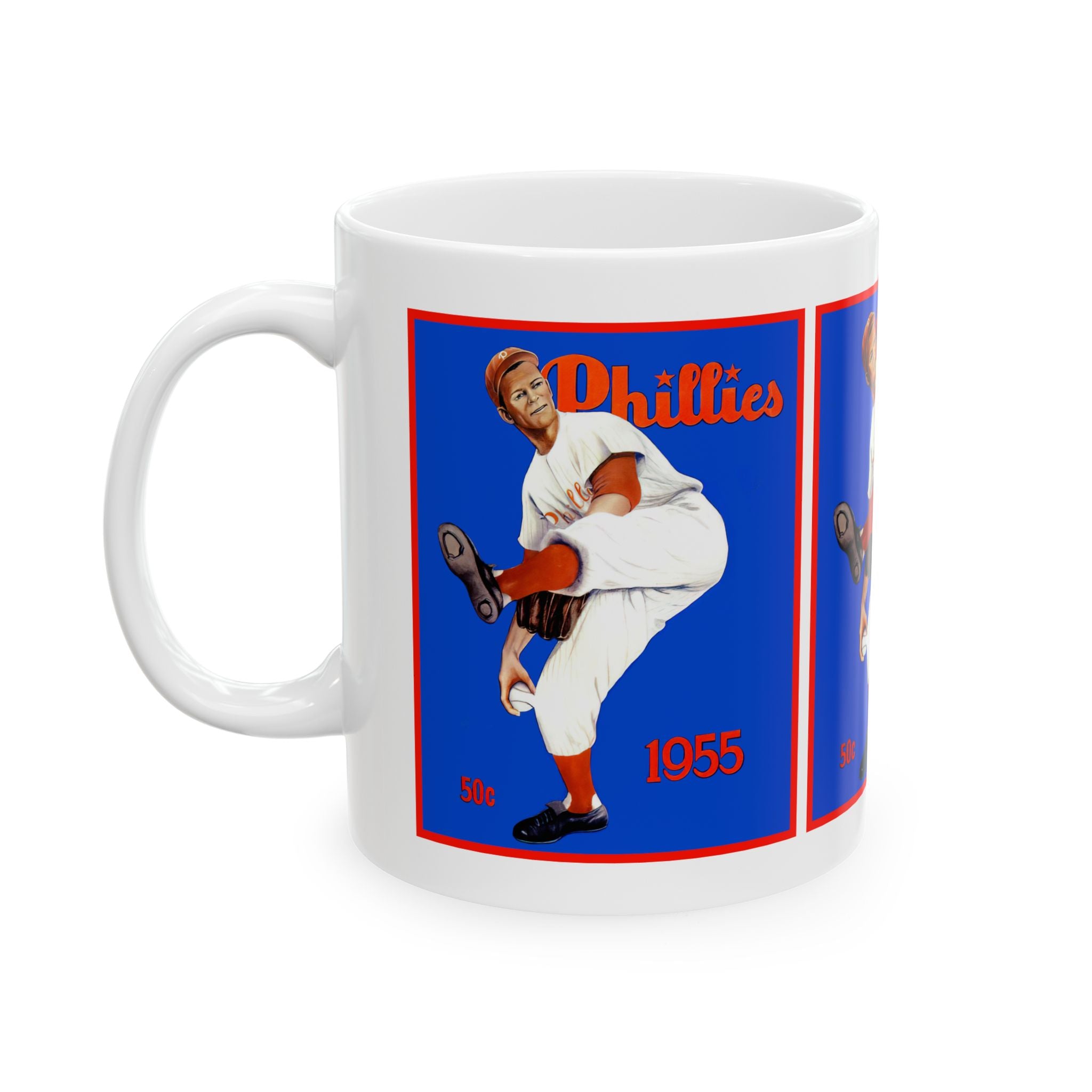 Ceramic Mug, 1955 Baseball Philadelphia Phillies Yearbook, Vintage Sports Fan Gift, Coffee Cup, Tea Mug, Baseball Lover Gift, Phillies