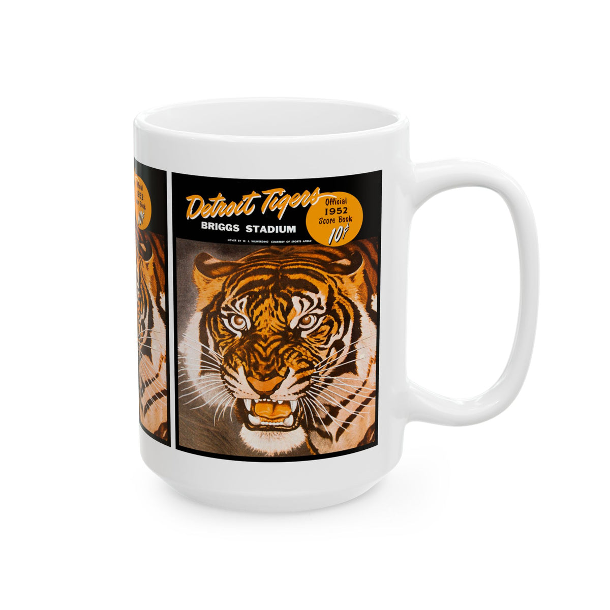 Vintage Detroit Tigers Ceramic Mug, Sports Fan Gift, Baseball Team Memorabilia, 11oz 15oz Cup, 1952 Retro Design