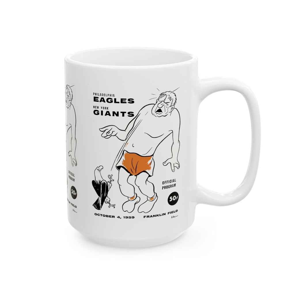 1959 Football Giants Eagles Mug | Vintage Football Ceramic Coffee Cup, 11oz and 15oz