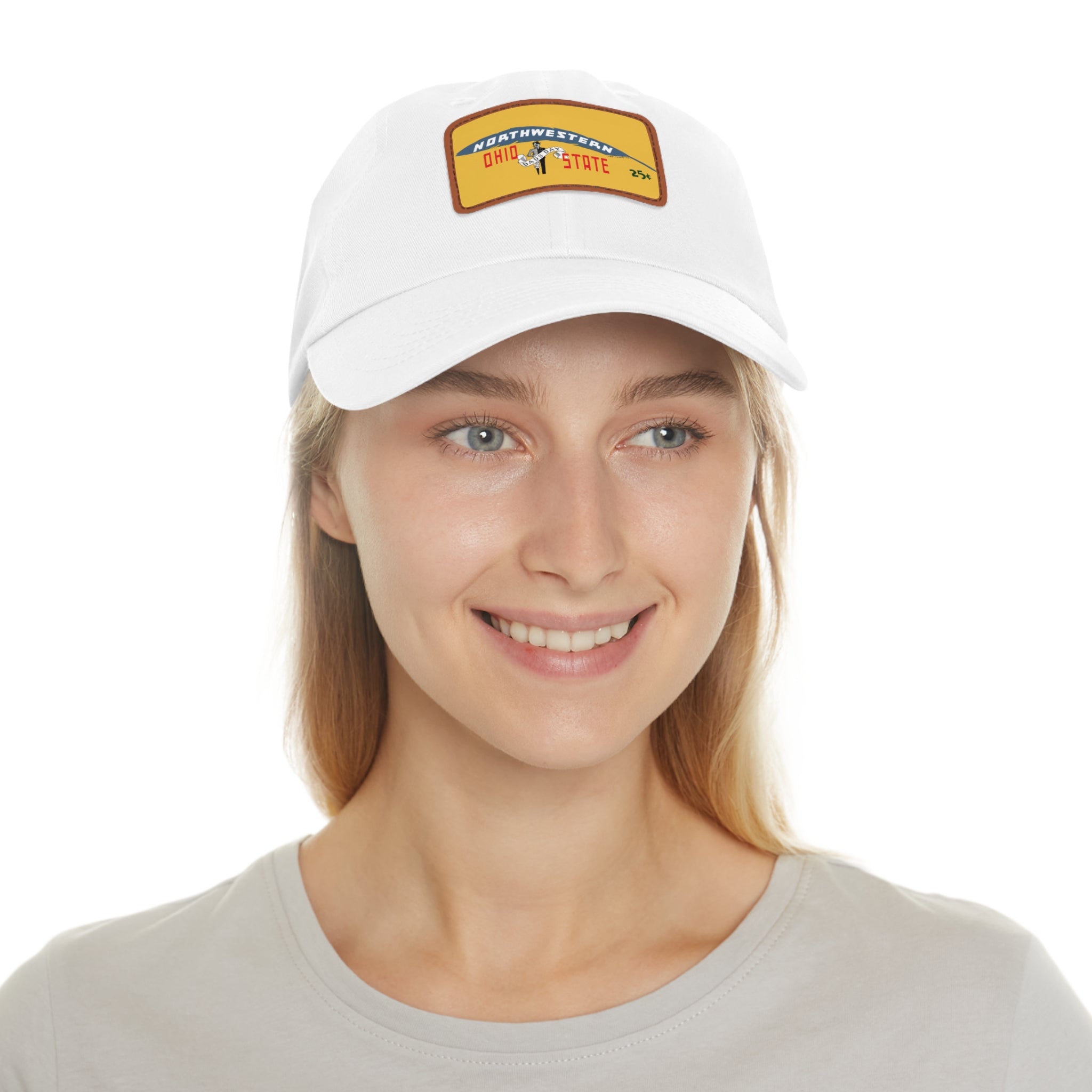 1937 Vintage Northeastern - Ohio State Football - Dad Hat with Leather Patch (Rectangle)