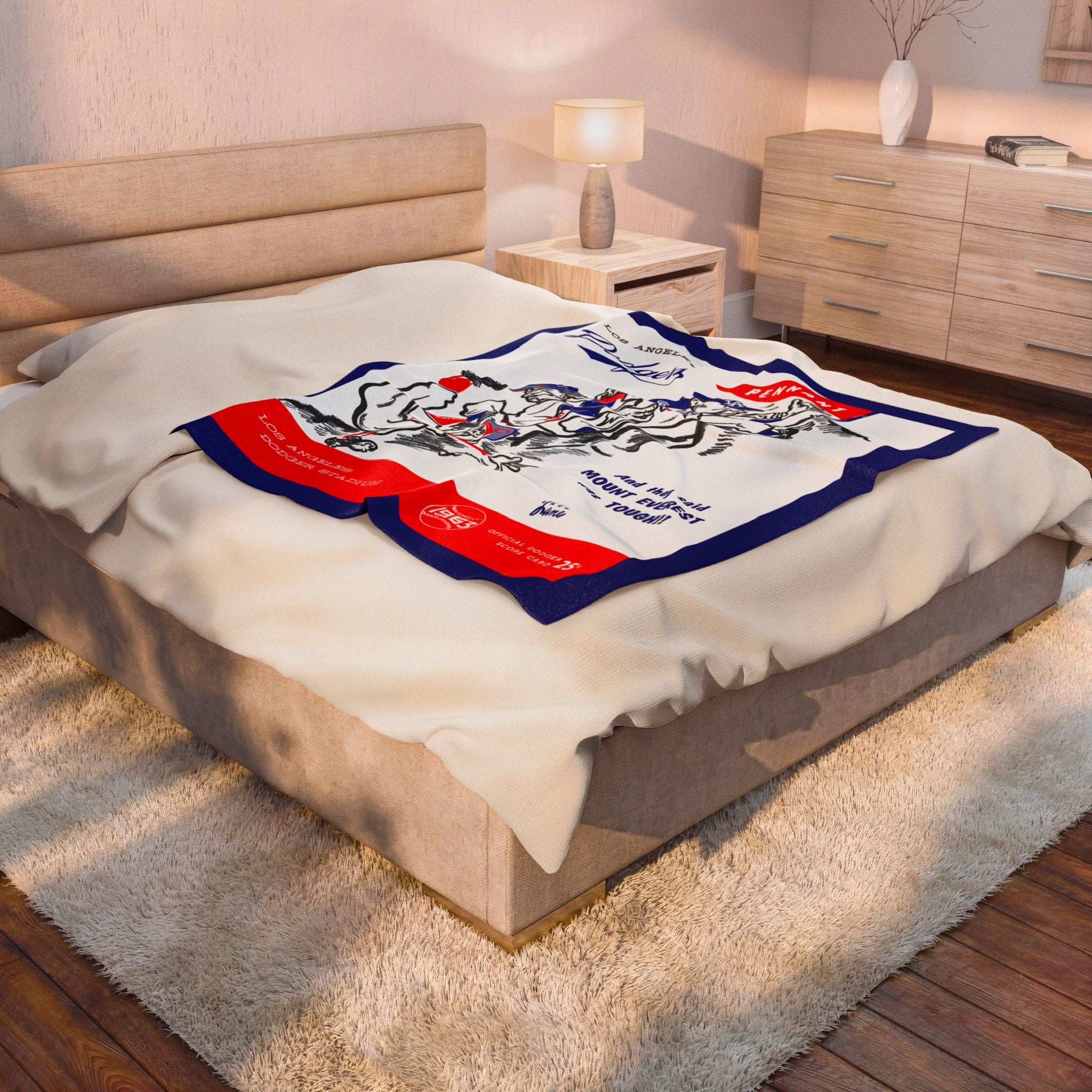1963 Dodgers Vintage Pennant Velveteen Plush Blanket — "And they said Mount Everest was TOUGH!!"