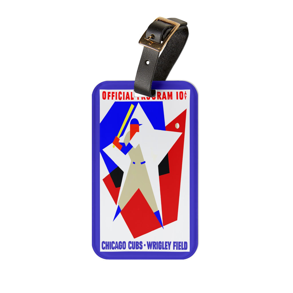 1957 Baseball Cubs Luggage Tag | Vintage Chicago Cubs Travel ID