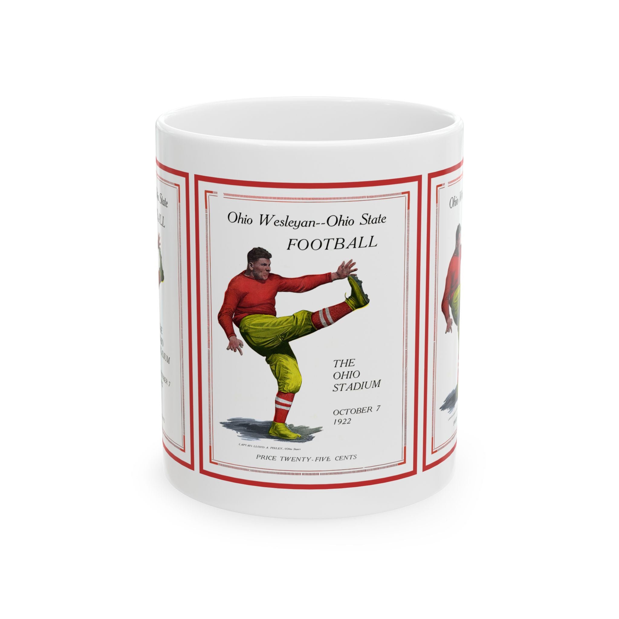 Ohio Wesleyan vs Ohio State 1922 Football Ceramic Mug, Sports Fan Gift, Coffee Cup, Tea Mug, Football Game Memorabilia, Vintage Sports Mug