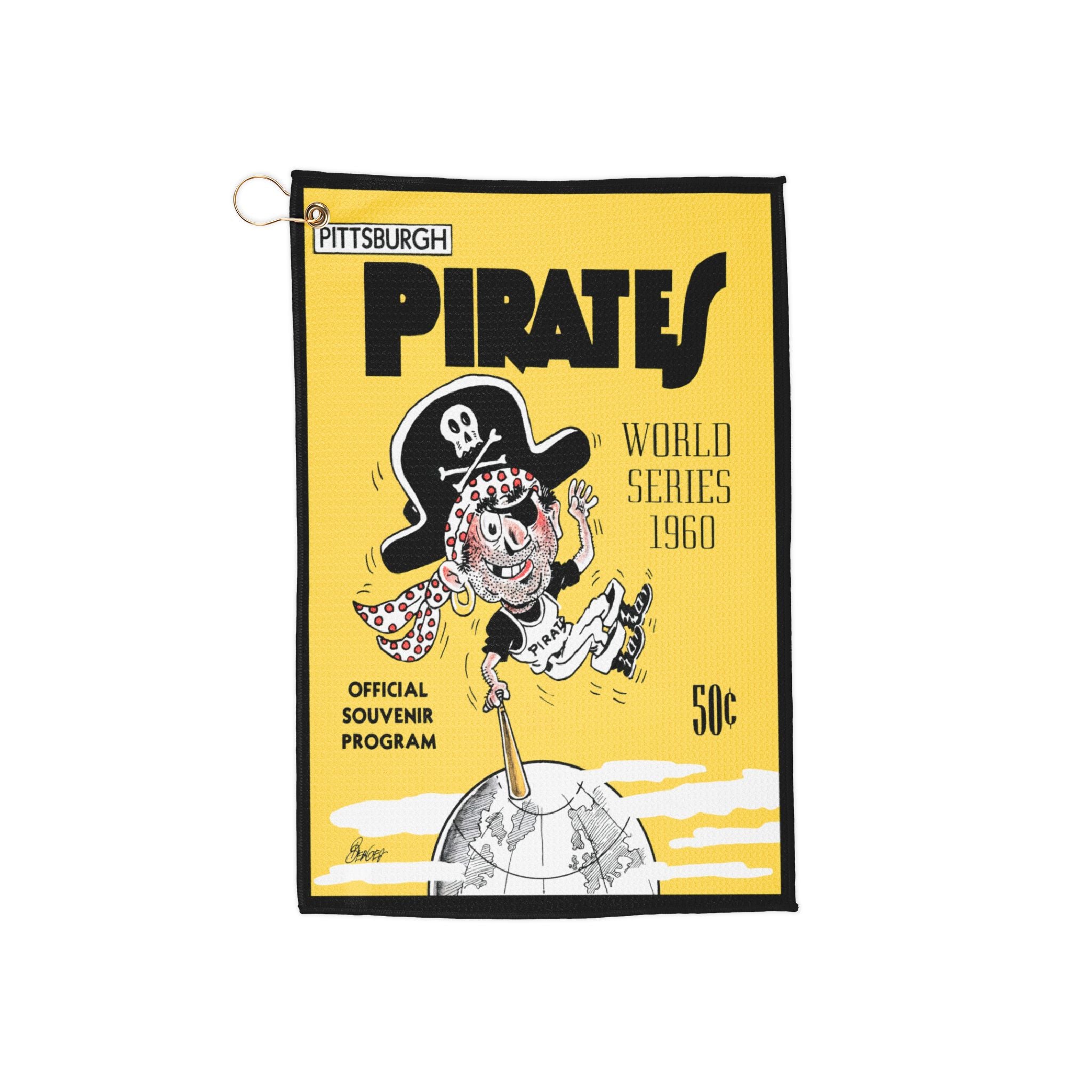 Golf Towel, Vintage 1960 Baseball World Series Pittsburgh Pirates, Sports Towel, Golf Gift, Golf Accessories, Baseball Fan Gift, Sports