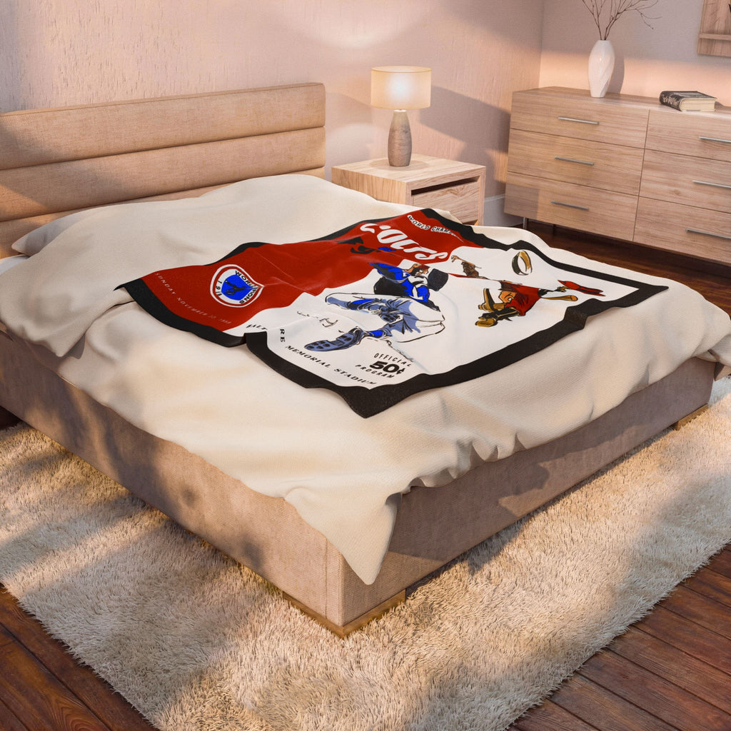 Football Fan Throw Blanket, Super Soft 1959 49ers vs Colts Game Day Stadium Design, Football Sports Gift, Home Bedding