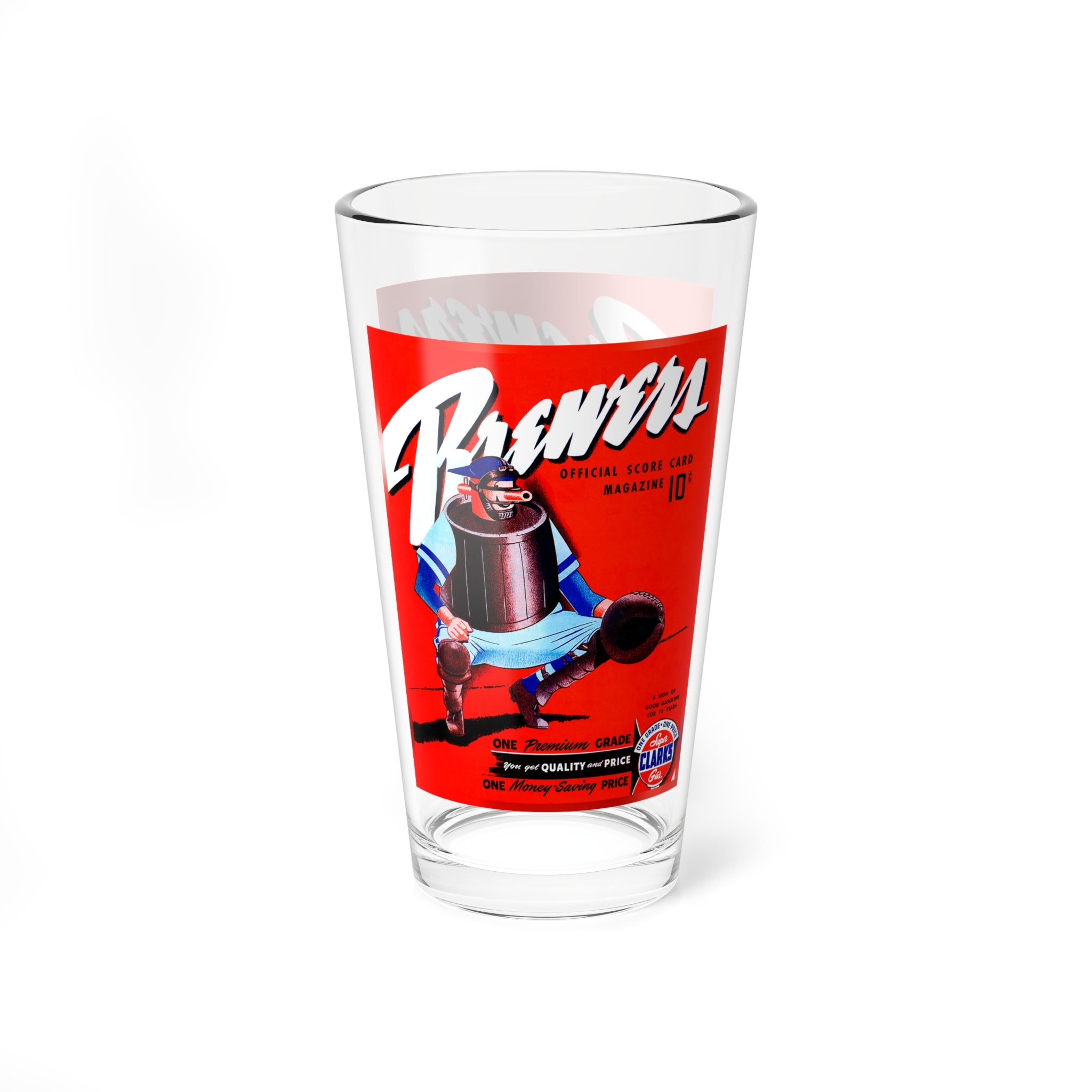 Mixing Glass, Vintage 1950 Baseball Milwaukee Brewers, Retro Barware, Baseball Fan Gift, Breweriana, Beer Glass, Sports Memorabilia