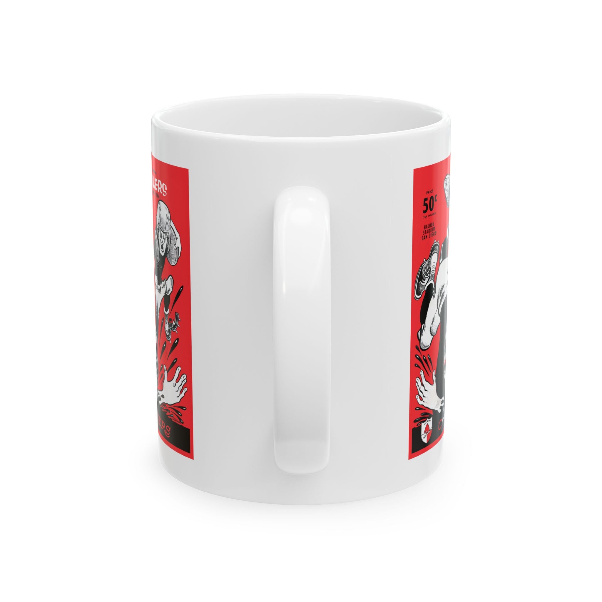 Vintage 1964 Football San Diego Chargers Houston Oilers Ceramic Mug, Sports Fan Gift, Football Memorabilia, Retro Sports Coffee Cup