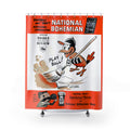 1955 Baltimore Orioles Scorebook Cover Shower Curtain — Vintage Baseball Decor