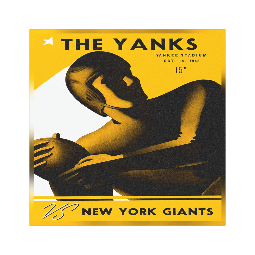 1945 Boston Yanks vs New York Giants Football Car Magnet | Vintage Game Scoreboard