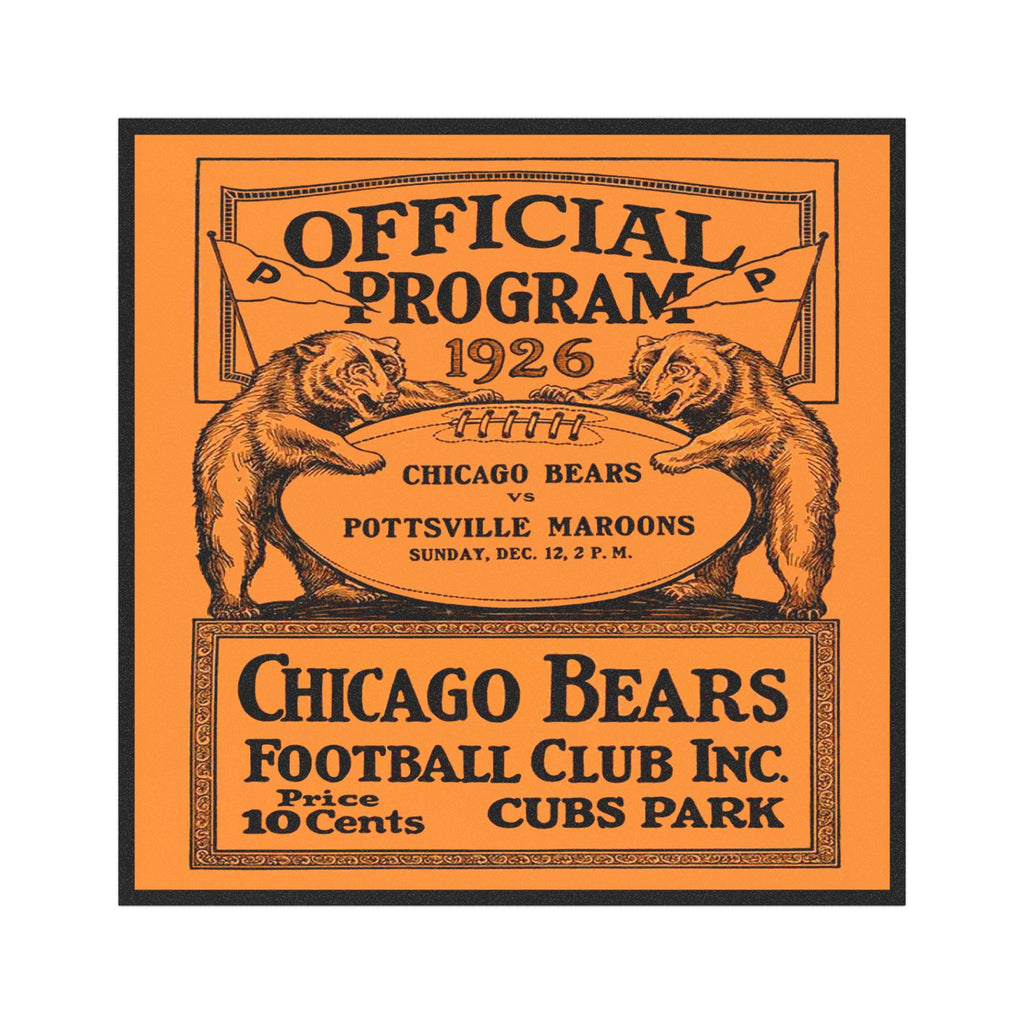 1926 Vintage Chicago Bears Program - Pottsville Maroons Car Magnet