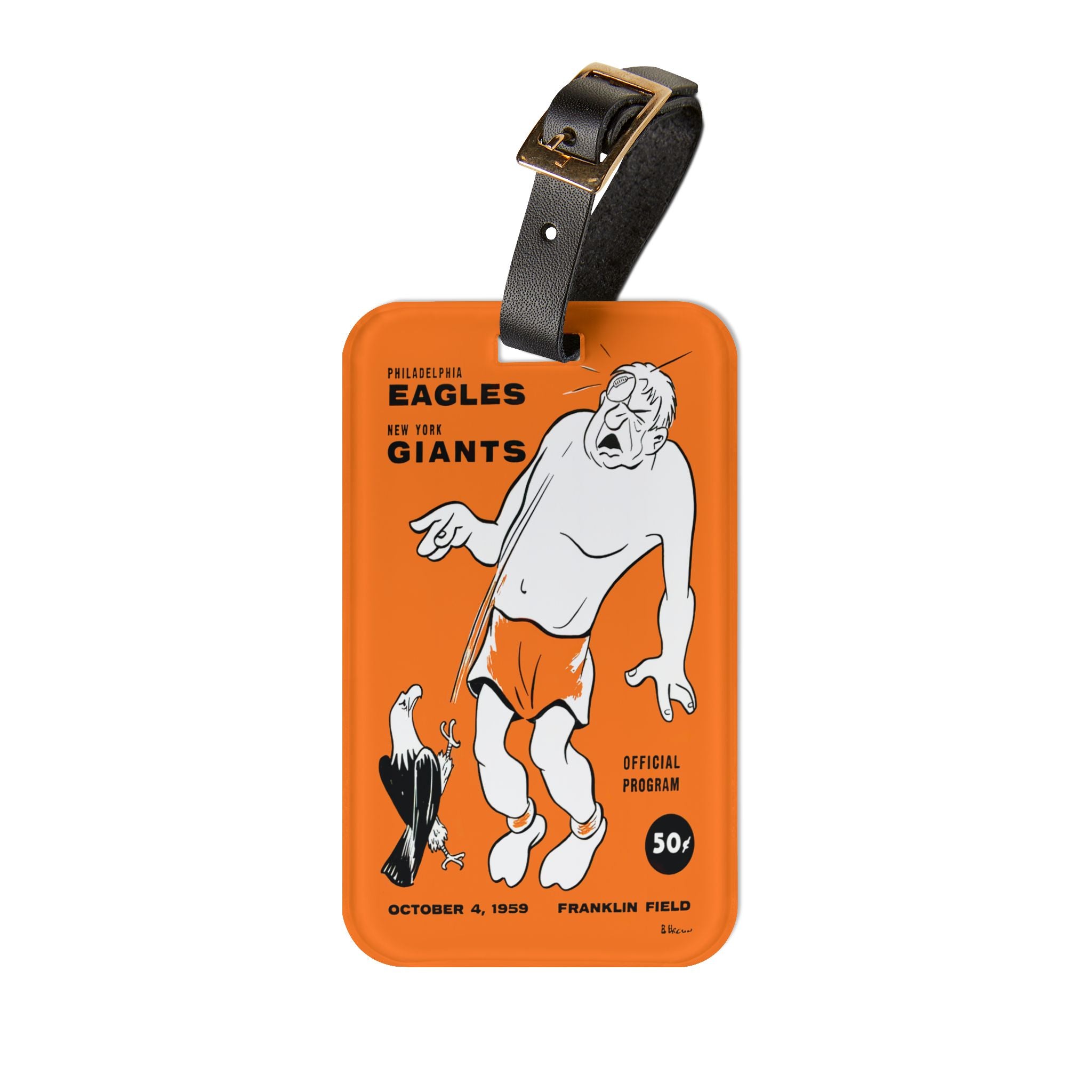 1959 New York vs Philadelphia Football Luggage Tag | Vintage Design