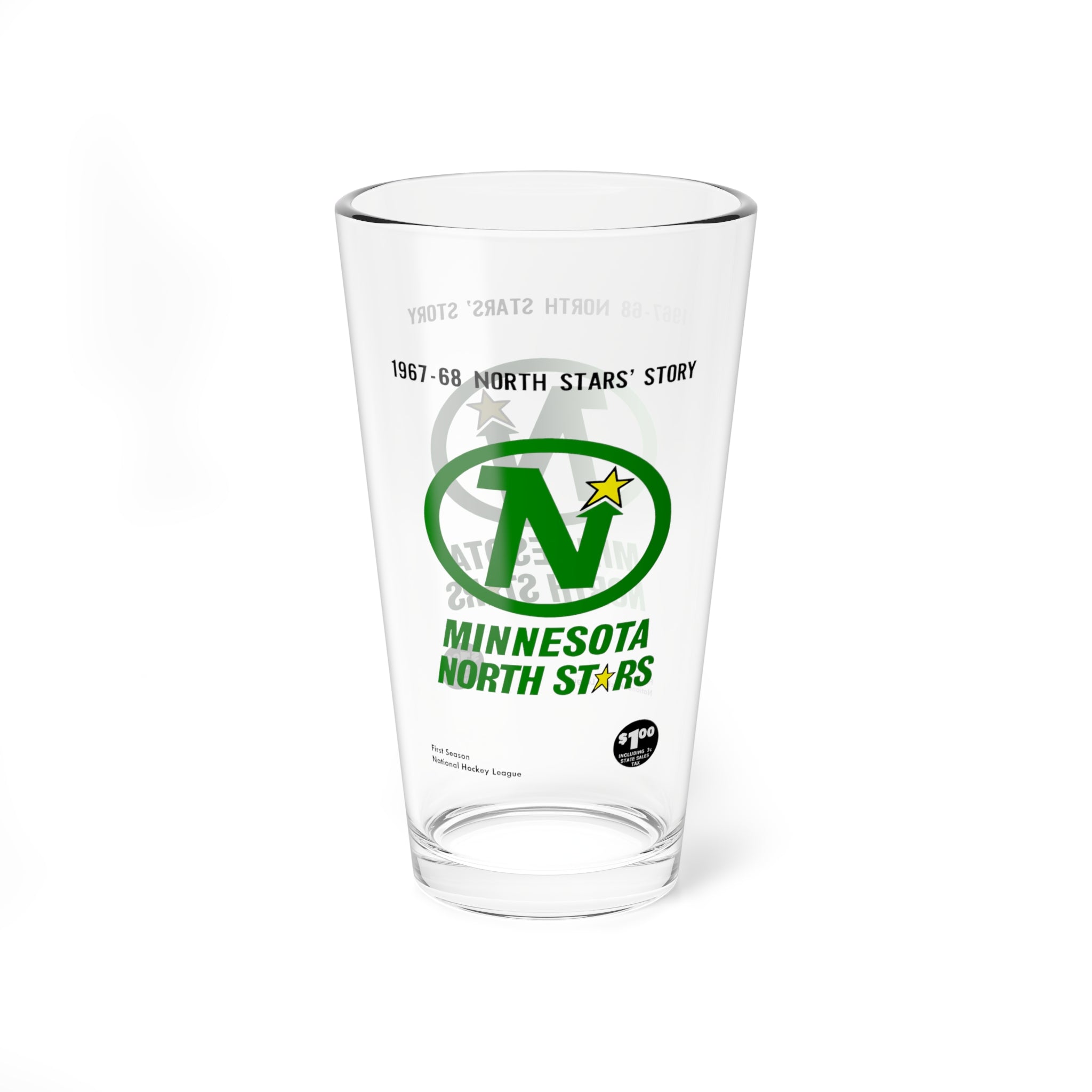 Vintage Minnesota North Stars Mixing Glass, 16oz - Retro Hockey Fan Gift, Beer Glass, Barware Decor, Sports Memorabilia, Collector's Item