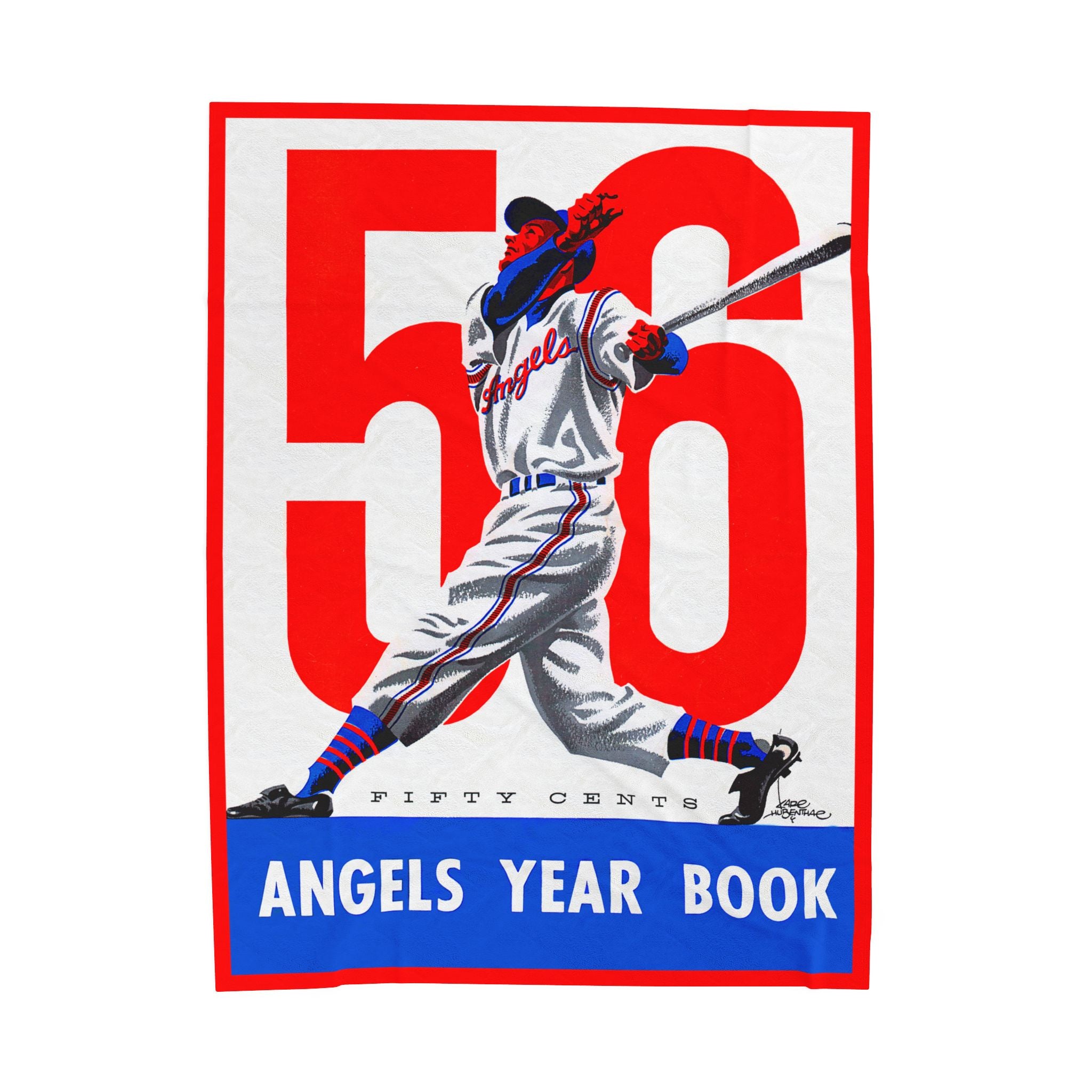 Velveteen Plush Blanket, 1956 Baseball Los Angeles Angels Throw, Bedding, Home Decor, Gift, Bed Blanket