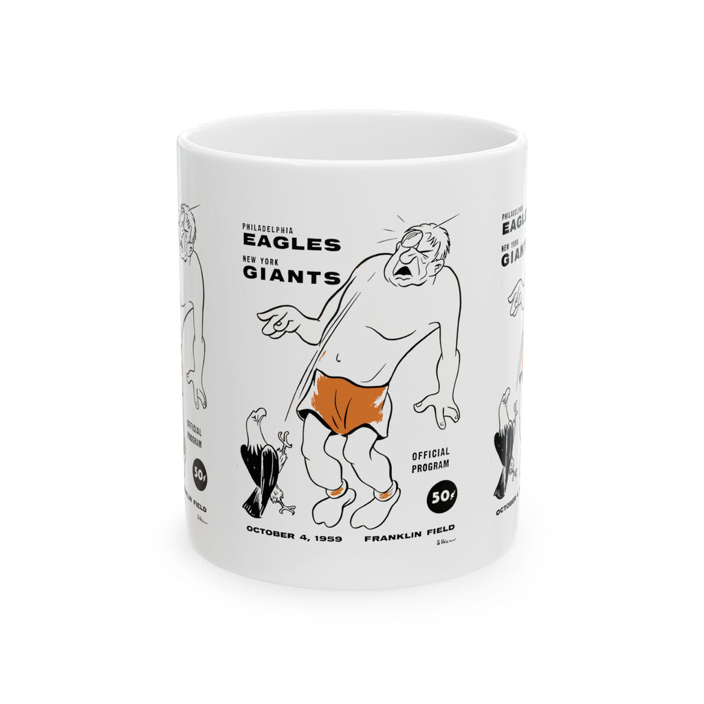 1959 Football Giants Eagles Mug | Vintage Football Ceramic Coffee Cup, 11oz and 15oz