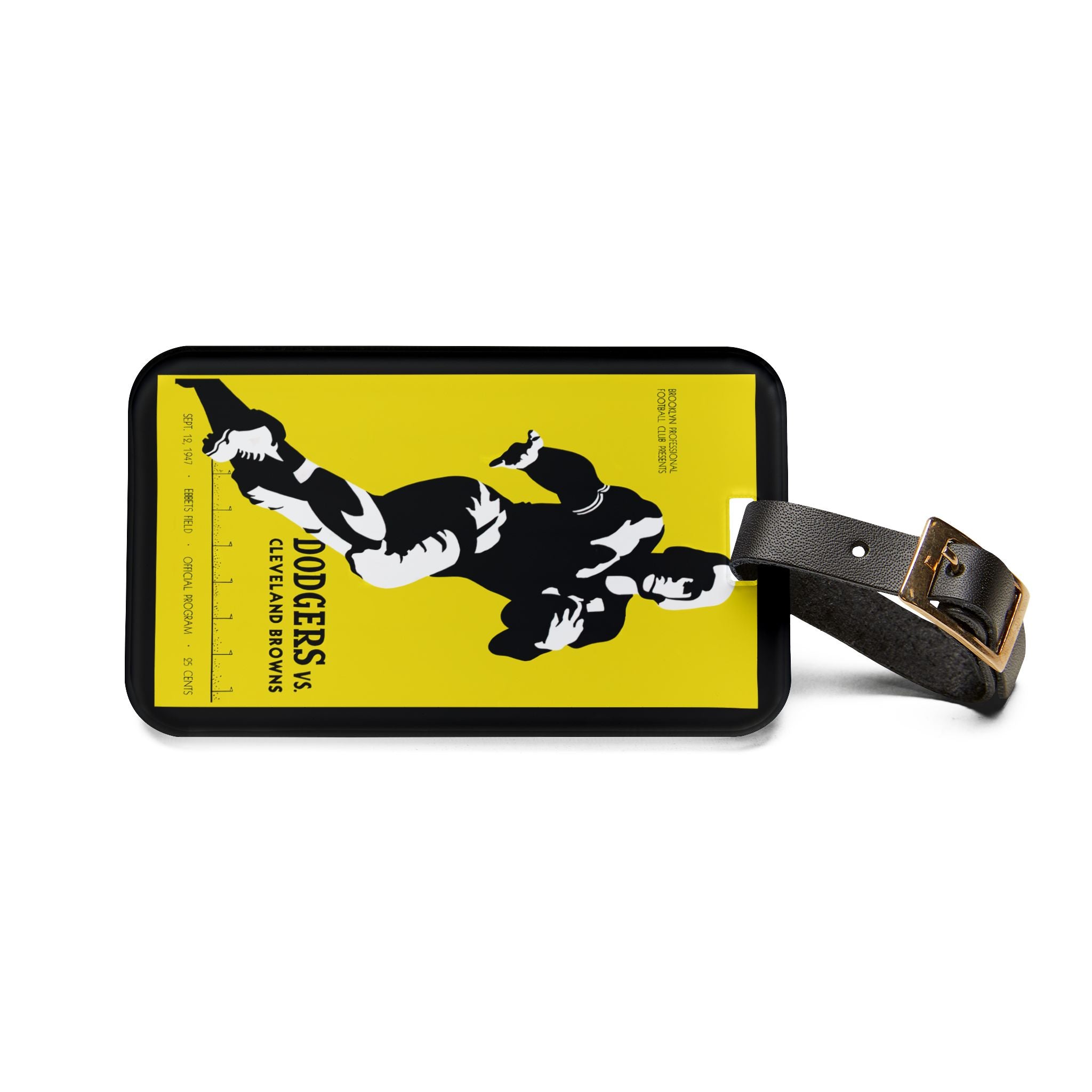 Vintage 1947 Football Brooklyn Dodgers vs Cleveland Browns Luggage Tag