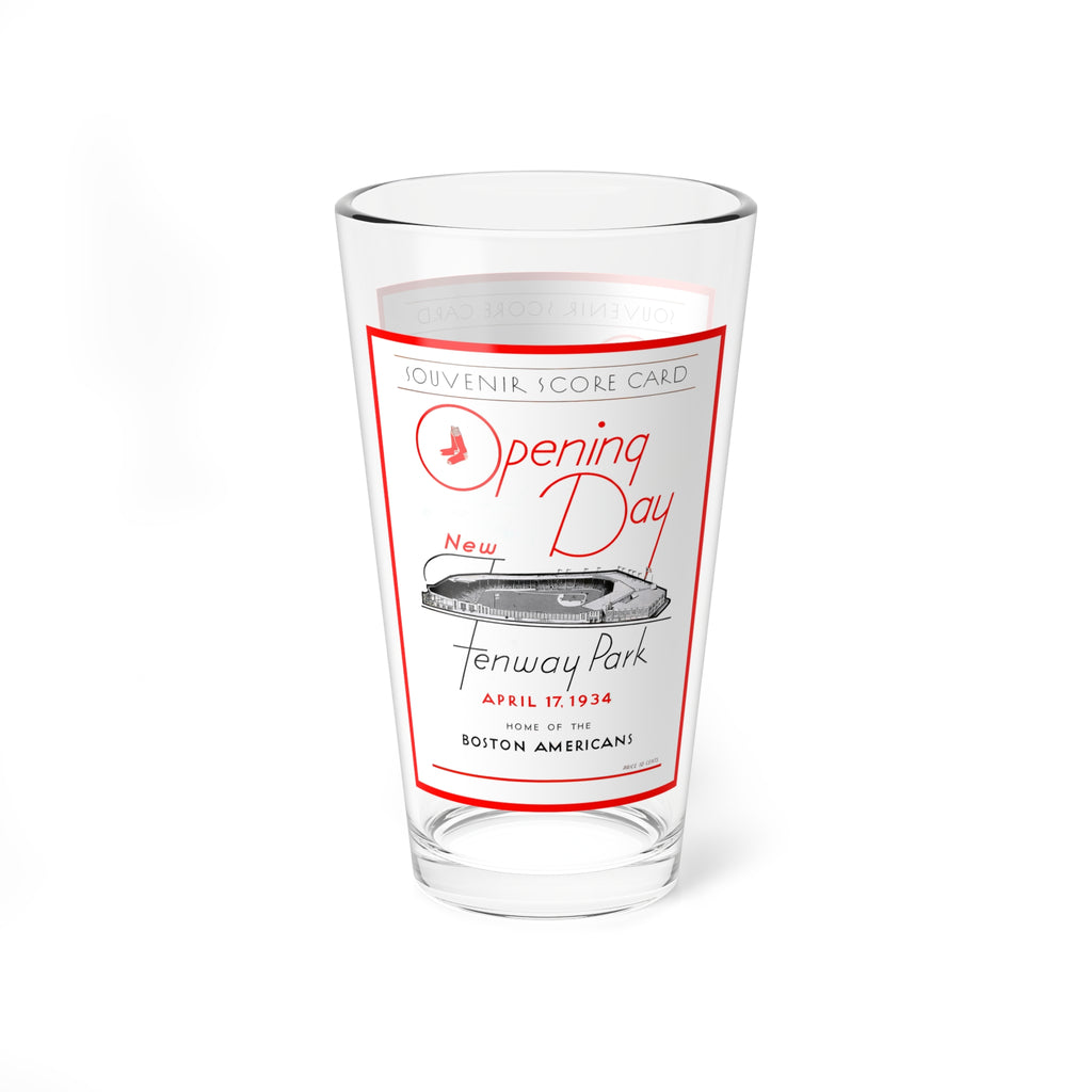 Mixing Glass, 16oz - 1934 Baseball Boston Red Sox, Boston Americans Opening Day, Gift for Baseball Fans, Sports Drinkware, Collectible