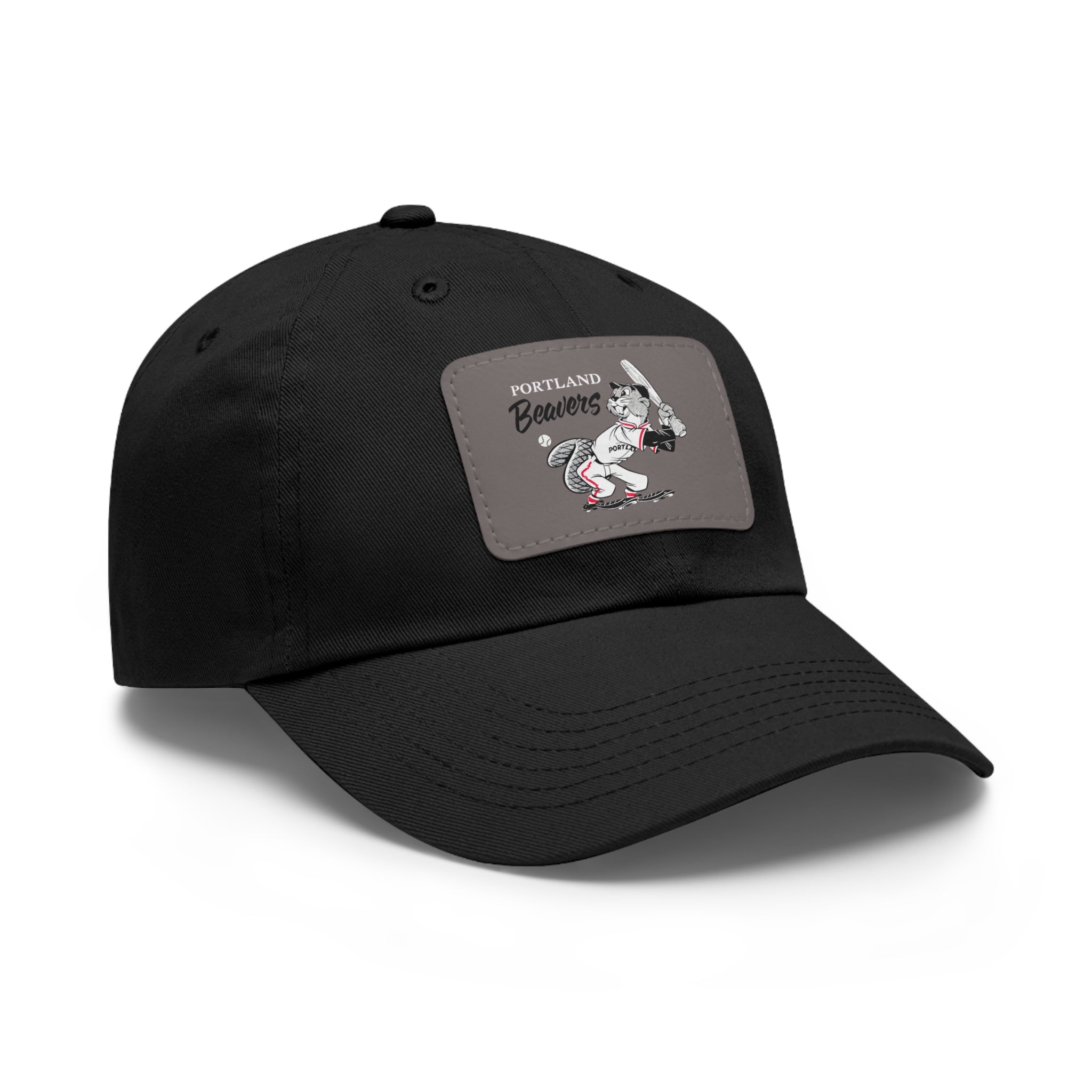 Baseball Classic Dad Hat with Leather Patch, Portland Beavers Cap, Vintage Baseball Hat, Retro Sports Cap, Baseball Fan Gift