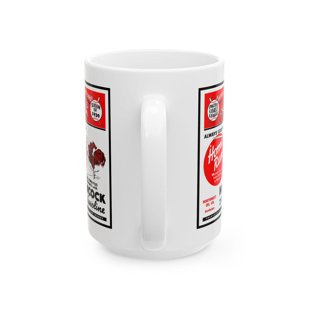 1939 Baseball Pacific Coast League Retro Hancock Gasoline 'Home Run' Ceramic Mug (11oz & 15oz)