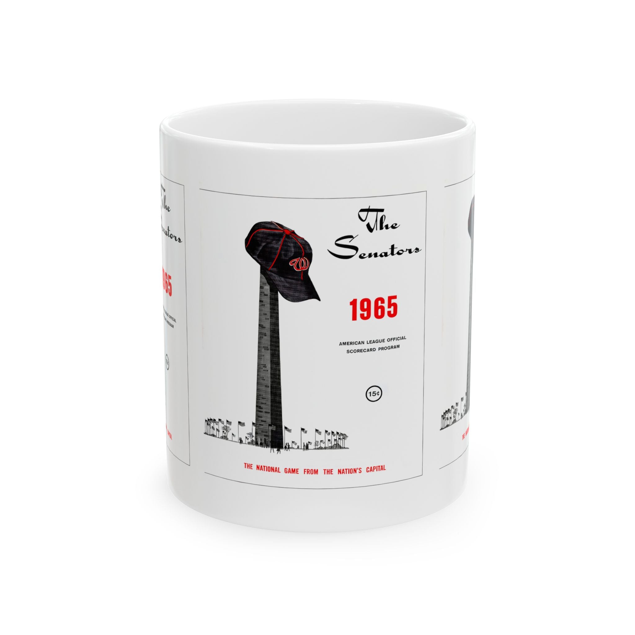1965 Vintage Washington Senators Score Card Cover - Ceramic Mug, 11oz