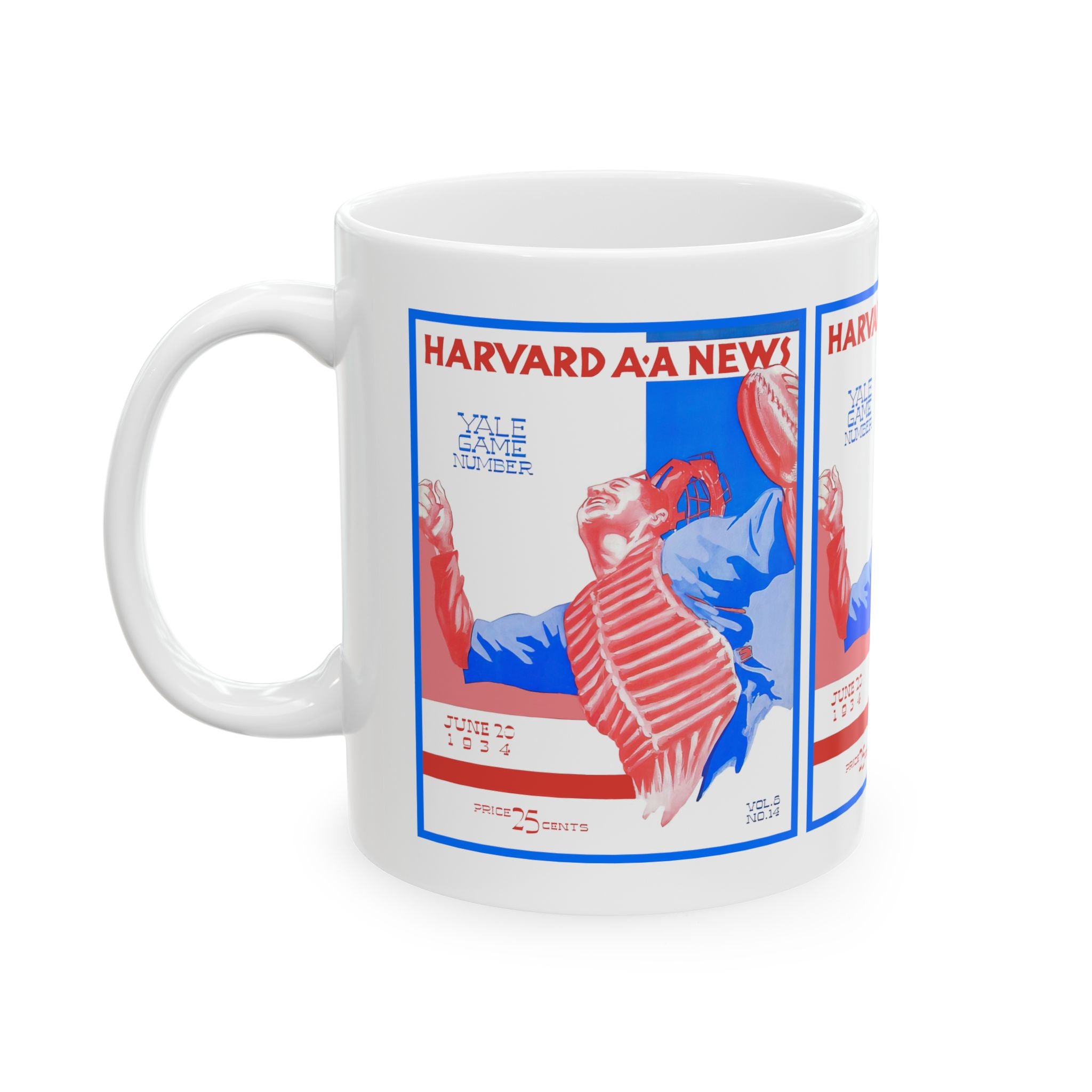 Vintage Baseball Ceramic Mug, 1934 Yale-Harvard Game, Sports Fan Gift, Coffee Cup, Tea Mug, Baseball Lover Gift, Sports Memorabilia