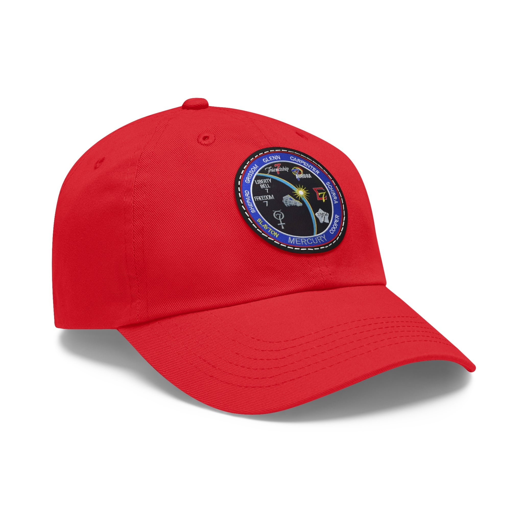 NASA Mercury Program - Flight Patch - Dad Hat with Leather Patch (Round)