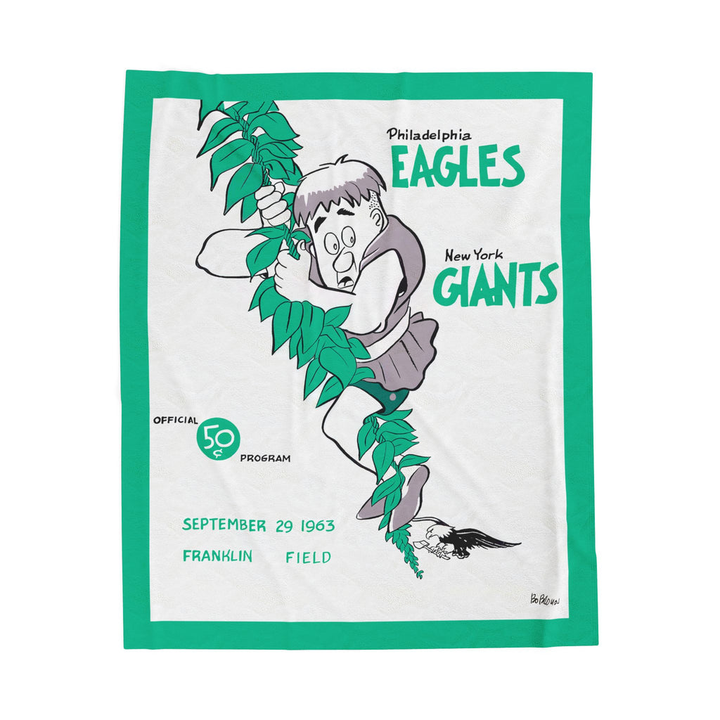 Football Plush Velveteen Blanket, Philadelphia Eagles New York Giants Fan Gift, Throw Blanket for Sports Enthusiasts, Game Day, Super Soft