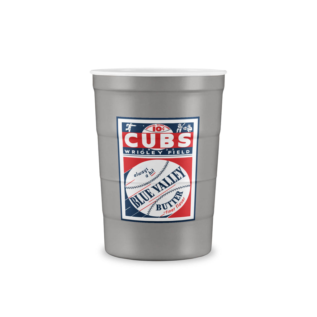 1932 Baseball Chicago Cubs Blue Valley Butter Program Cover - Recyclable Steel Cup
