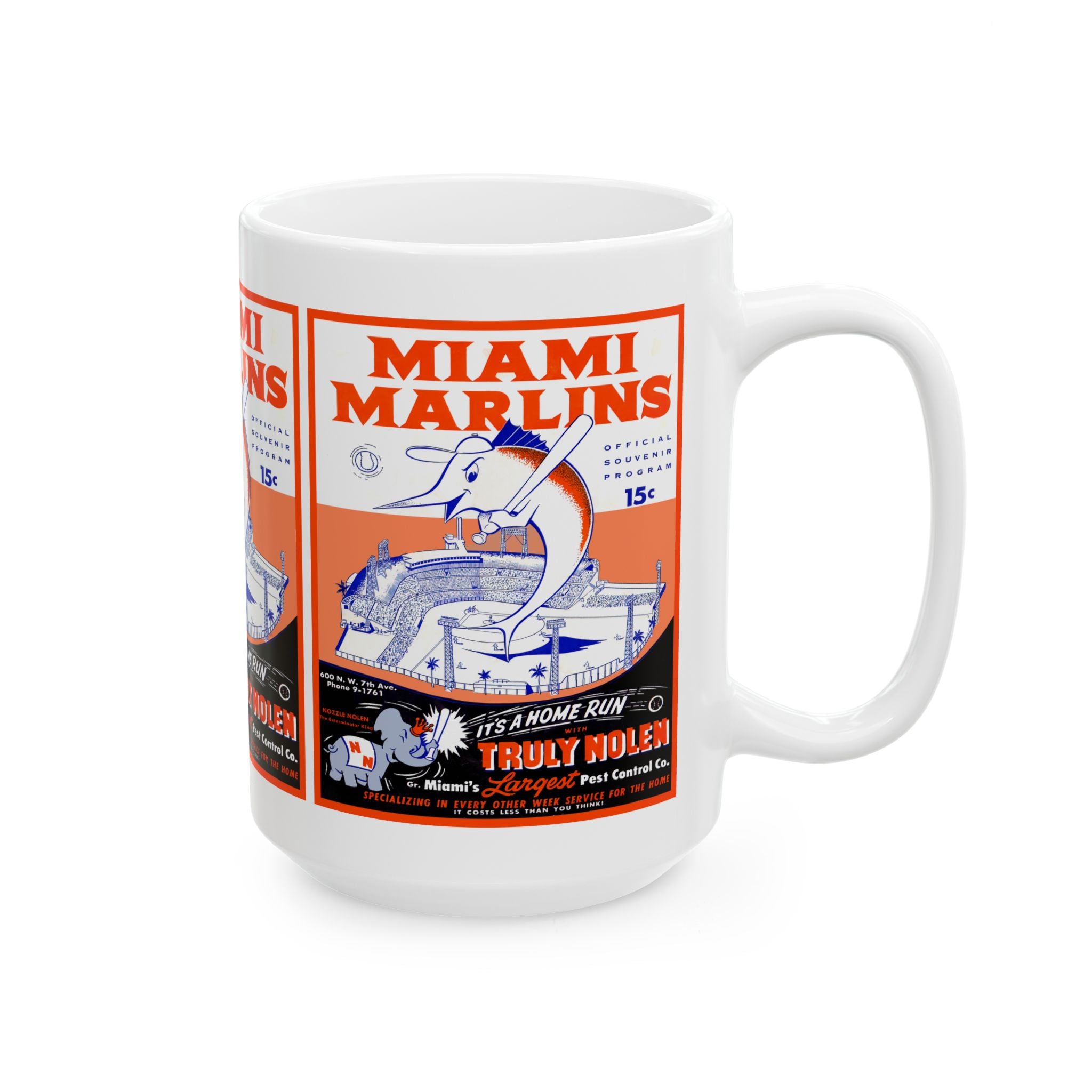 1956 Baseball Miami Marlins Ceramic Mug — Vintage Baseball Team Coffee Cup (11oz & 15oz)