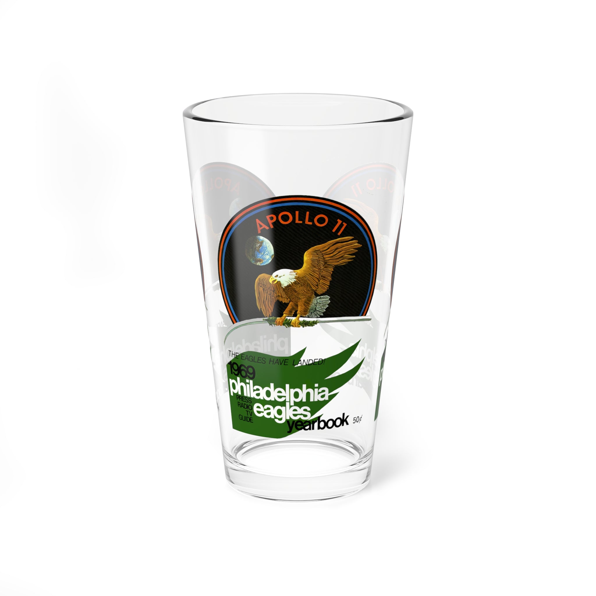 1969 Vintage Philadelphia Eagles Football Yearbook Cover -  Pint Glass, 16oz