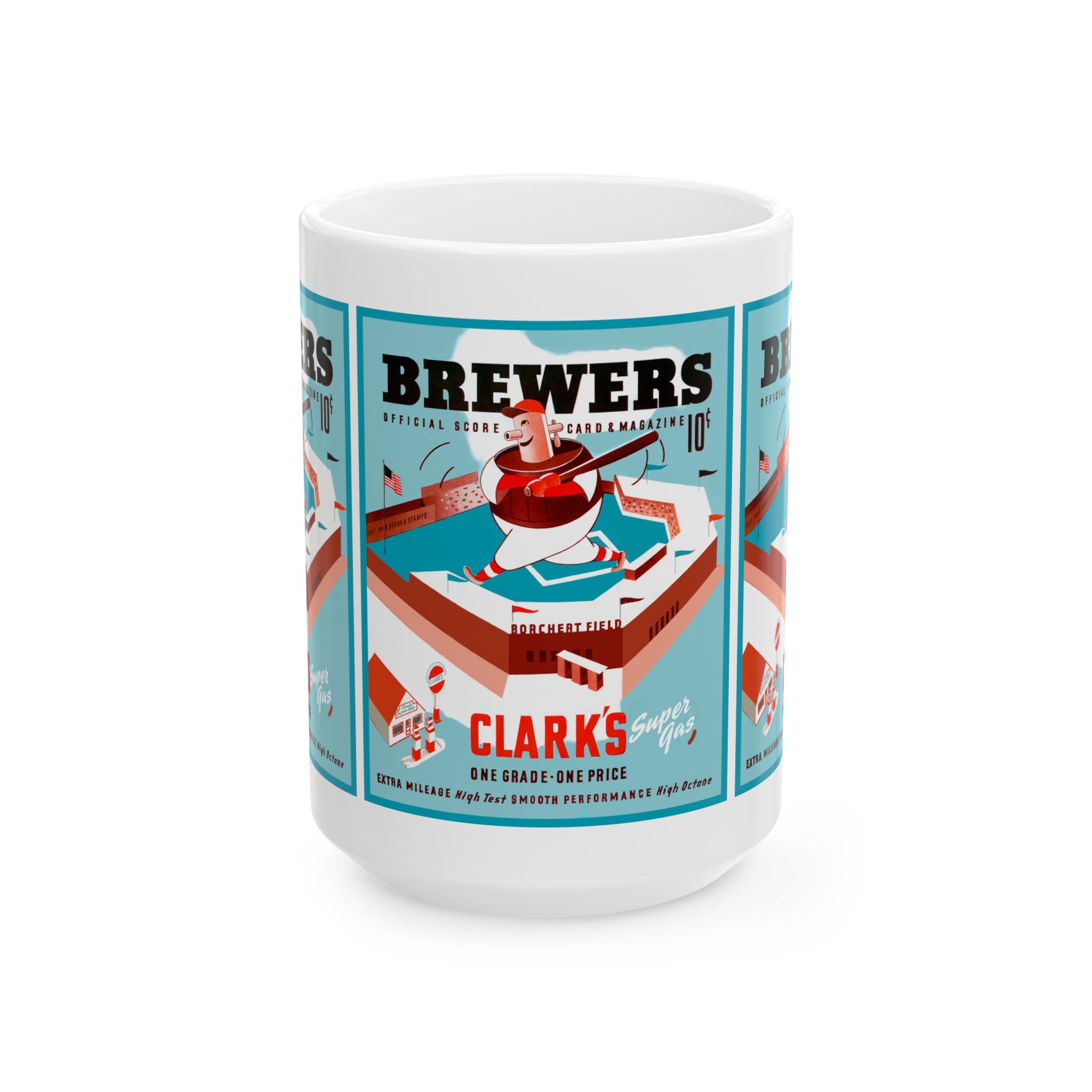 Vintage 1943 Baseball Milwaukee Brewers Ceramic Mug, 11oz, 15oz - Sports Fan Gift, Retro Baseball Cup, Baseball Memorabilia, Collectible