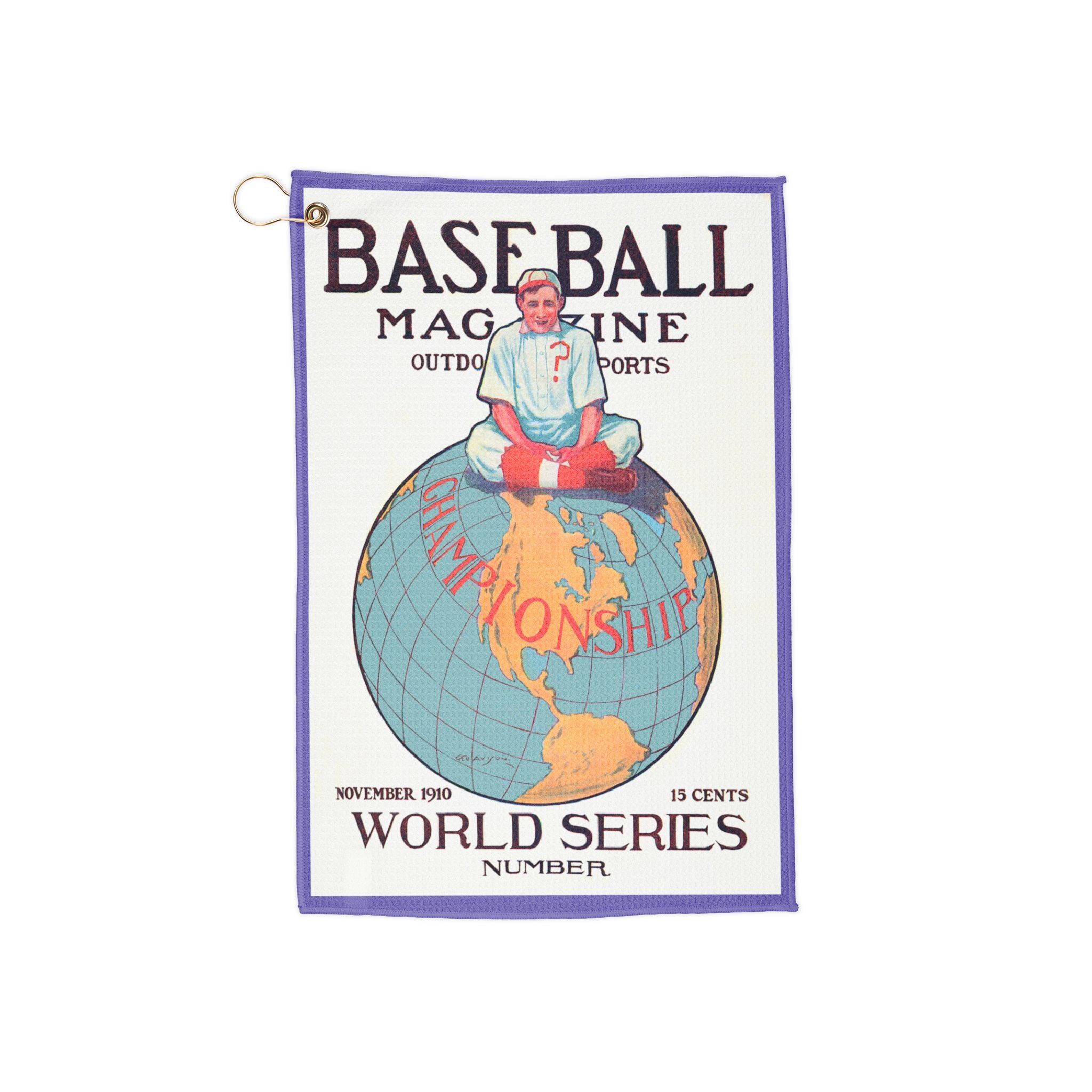 Vintage 1910 Baseball Magazine Golf Towel - Sports Towel, Retro Baseball Decor, Gift for Baseball Fan, Golf Accessories, Golf Gifts
