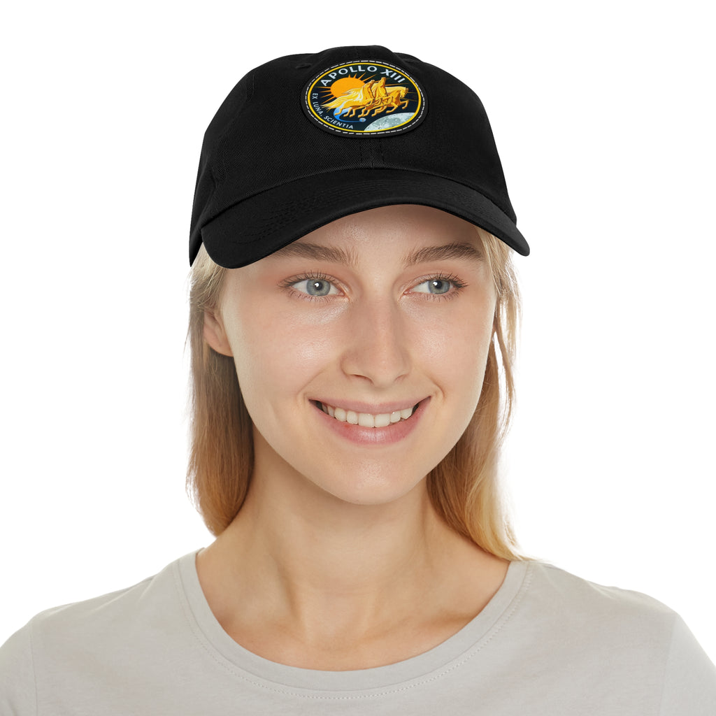 NASA Apollo 13 - Flight Patch - Dad Hat with Leather Patch (Round)