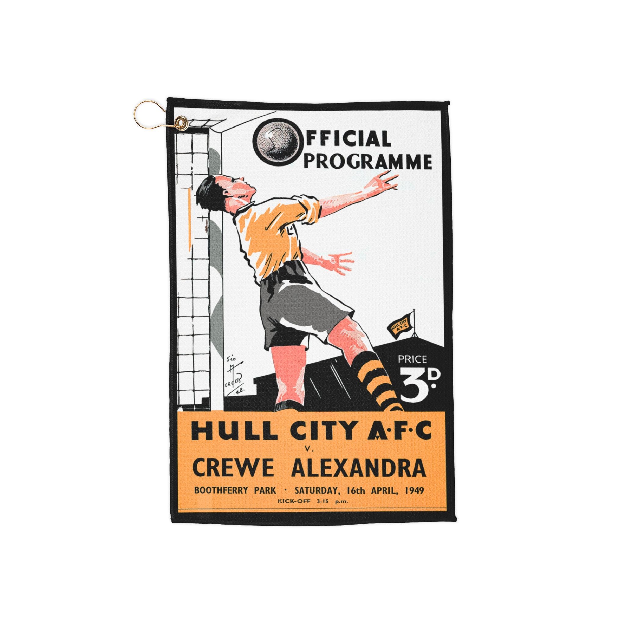 1949 Hull City AFC Vintage English Football Towel | Retro Soccer Memorabilia