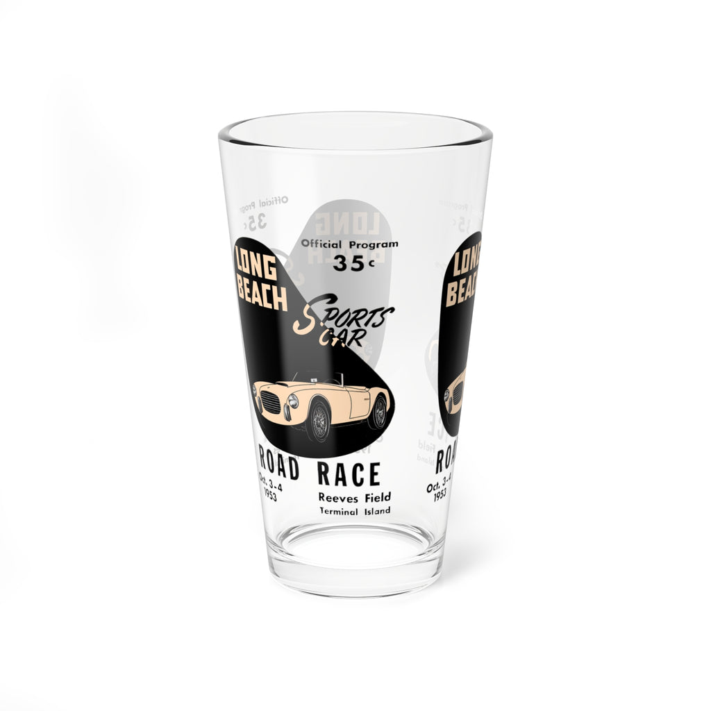 1953 Long Beach Sports Car Road Race Program Cover -  Pint Glass, 16oz