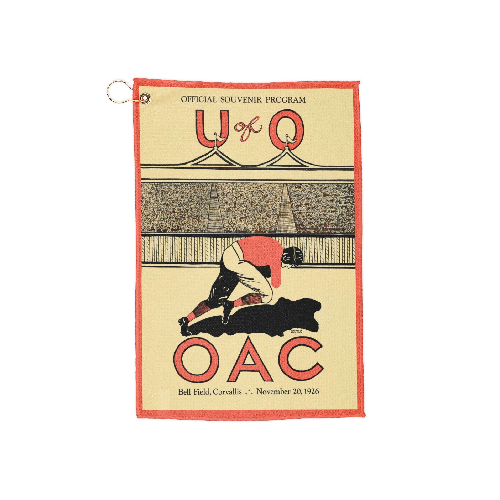 Vintage 1926 Football Oregon-Oregon State Golf Towels - Sports Fan Gift, College Football Towel, Golfing Accessory, Game Day Towel, Team