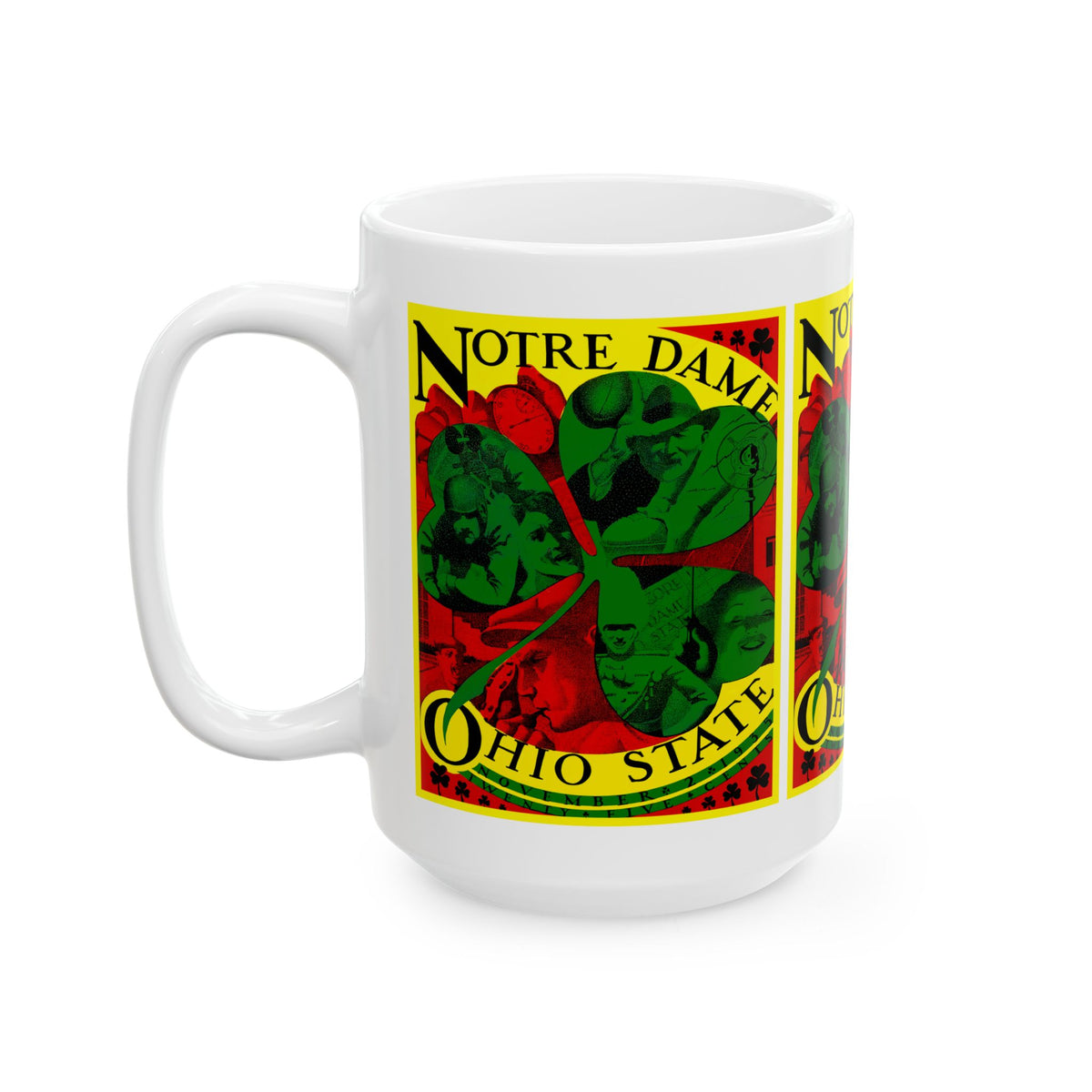 Vintage Football Ceramic Mug, 1935 Notre Dame-Ohio State Cup, Sports Fan Gift, Game Day Coffee Mug, Football Lover Gift, Football