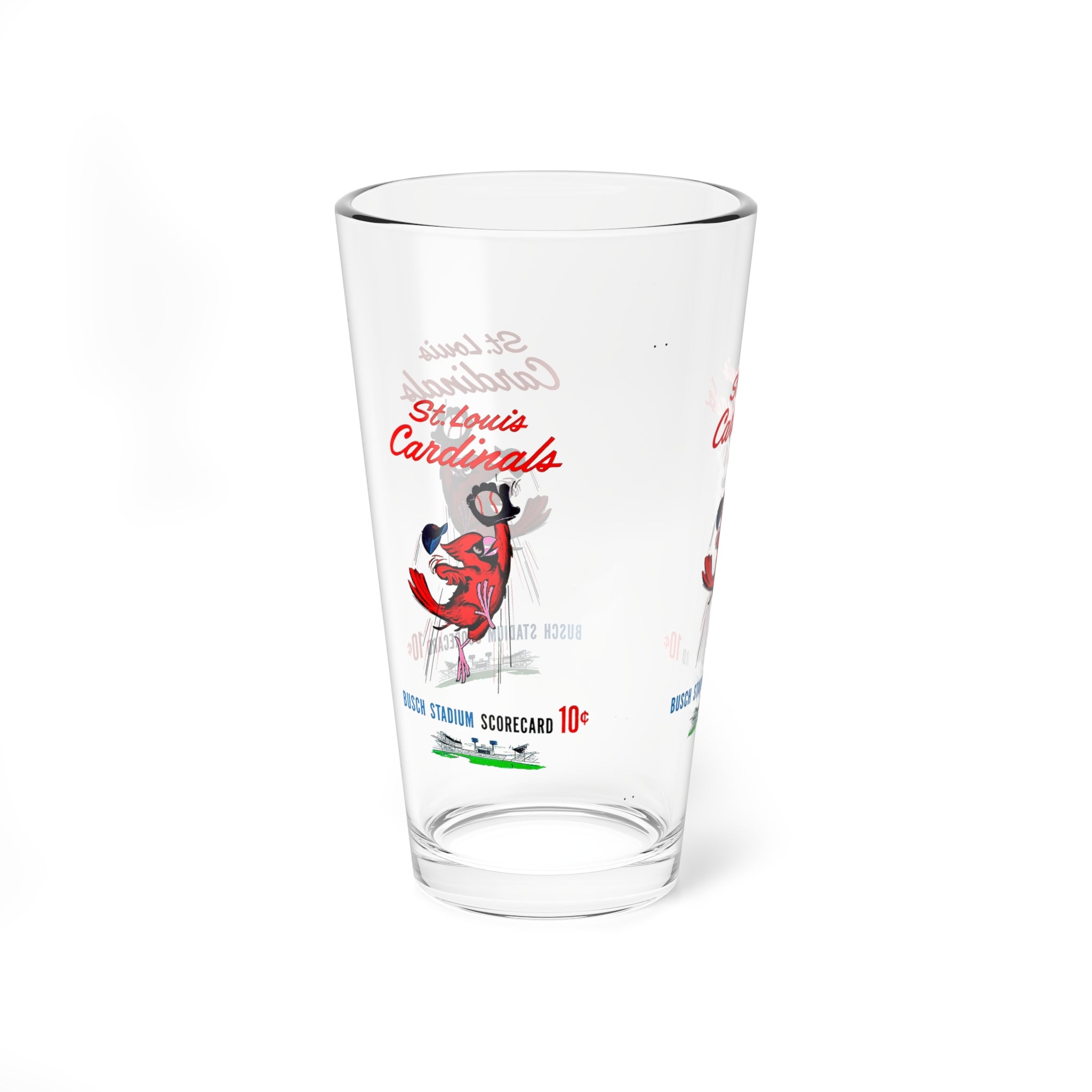 1963 Vintage St Louis Cardinals Baseball Scorecard Cover -  Pint Glass, 16oz